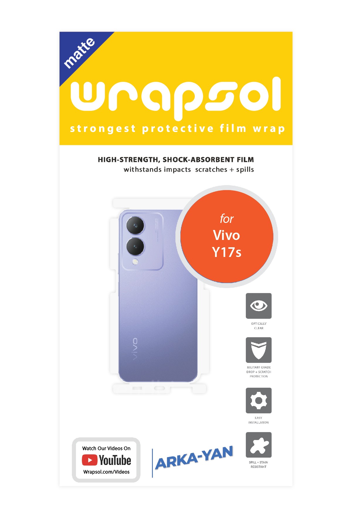 Vivo Y17s - Arka/Yan Koruyucu Mat Şeffaf Poliüretan Film (150 micron)