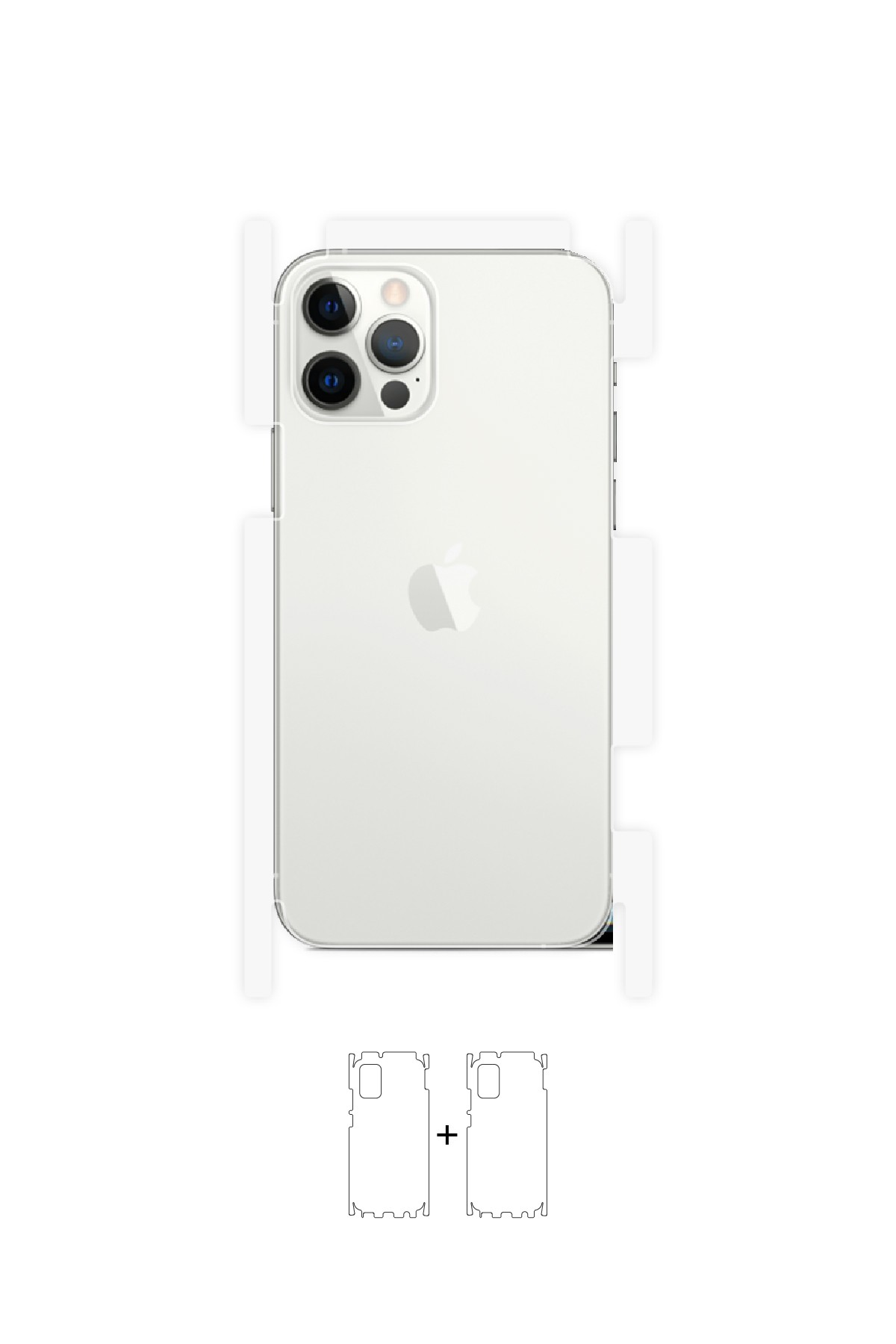 iPhone 12 Pro - Arka/Yan Koruyucu Parlak Şeffaf Poliüretan Film (150 micron)