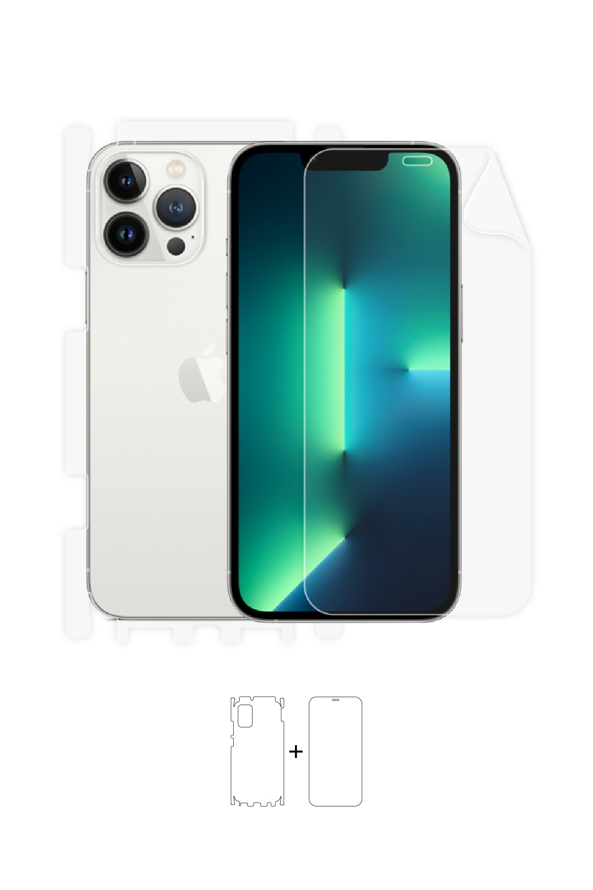 iPhone 13 Pro - Fullbody Koruyucu Parlak Şeffaf Poliüretan Film (150 micron)