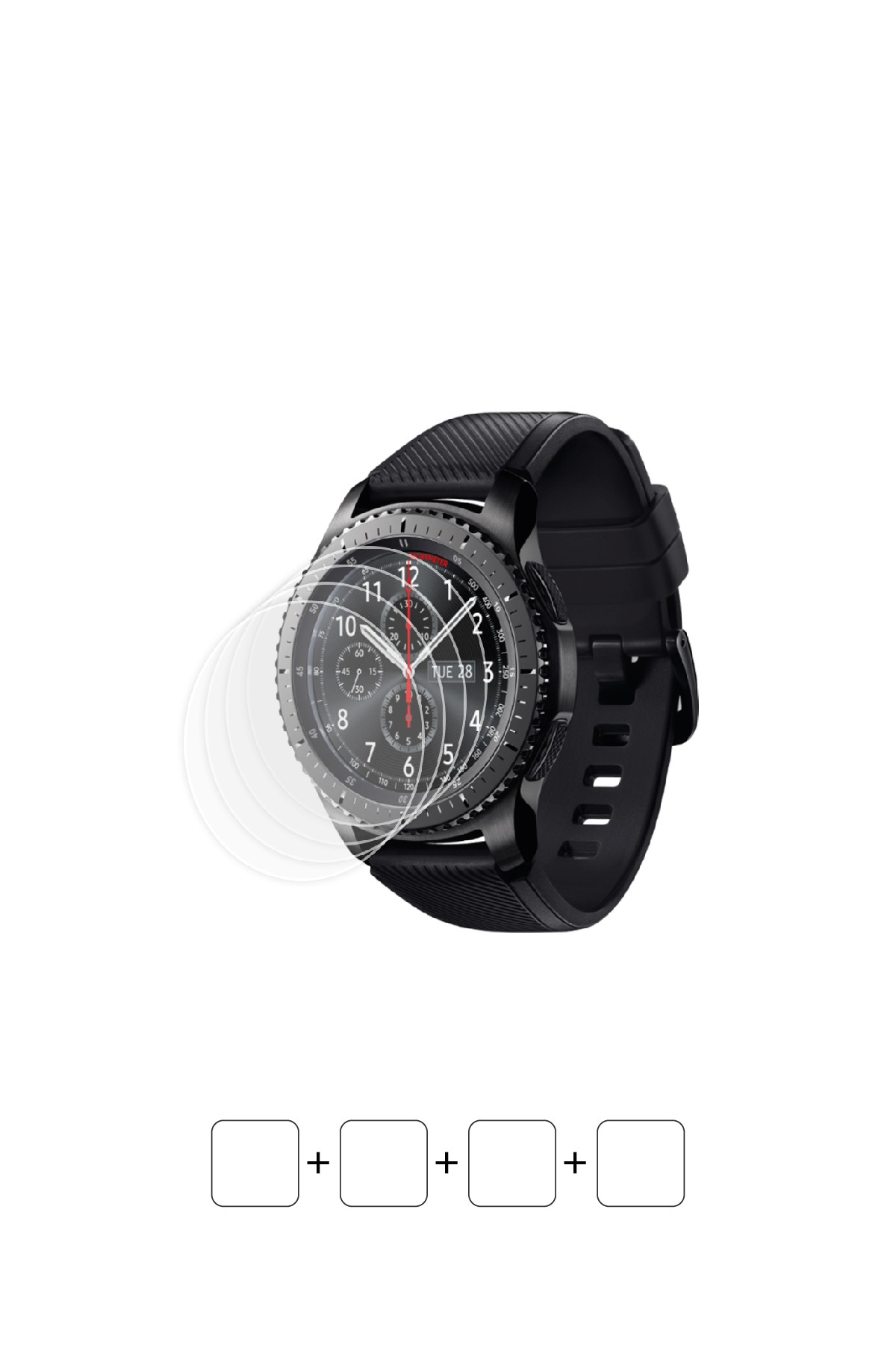 Samsung Gear S3 Frontier - Ekran Koruyucu Parlak Şeffaf Poliüretan Film (150 mikron)