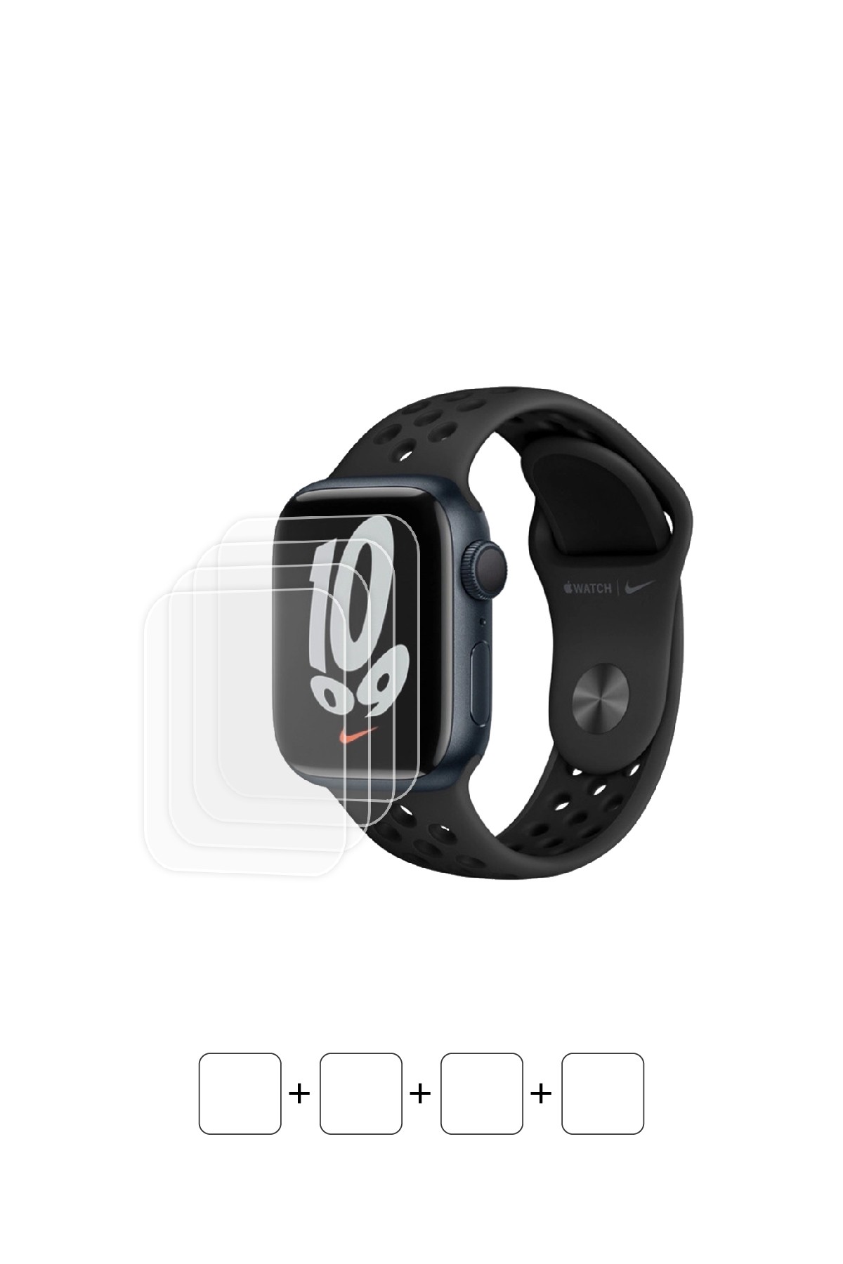 Apple Watch Nike Series 7 / 41 mm - Ekran Koruyucu Parlak Şeffaf Poliüretan Film (150 mikron)
