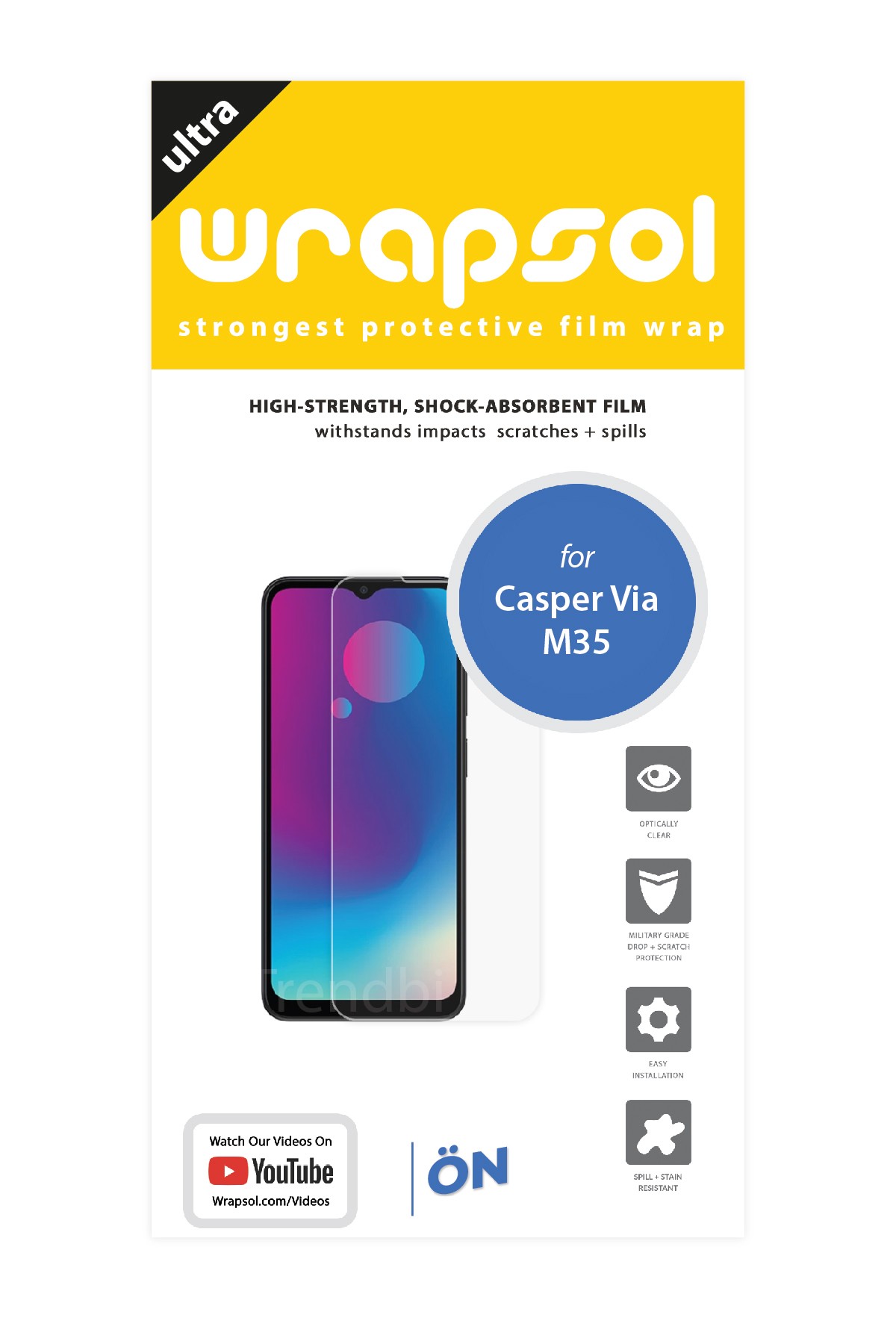 Casper Via M35 - Ekran Koruyucu Parlak Şeffaf Poliüretan Film (150 mikron)