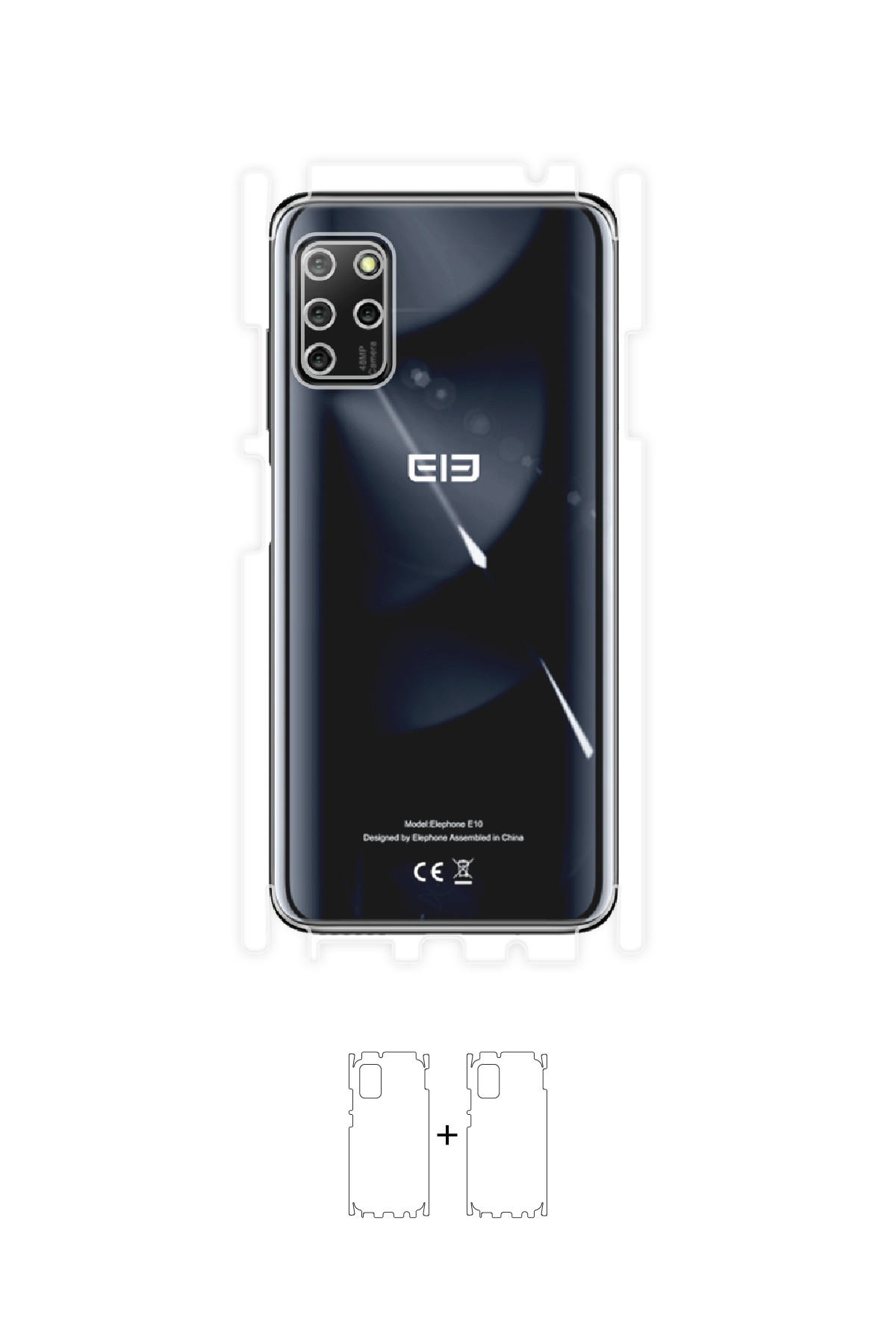 Elephone E10 - Arka/Yan Koruyucu Parlak Şeffaf Poliüretan Film (150 micron)