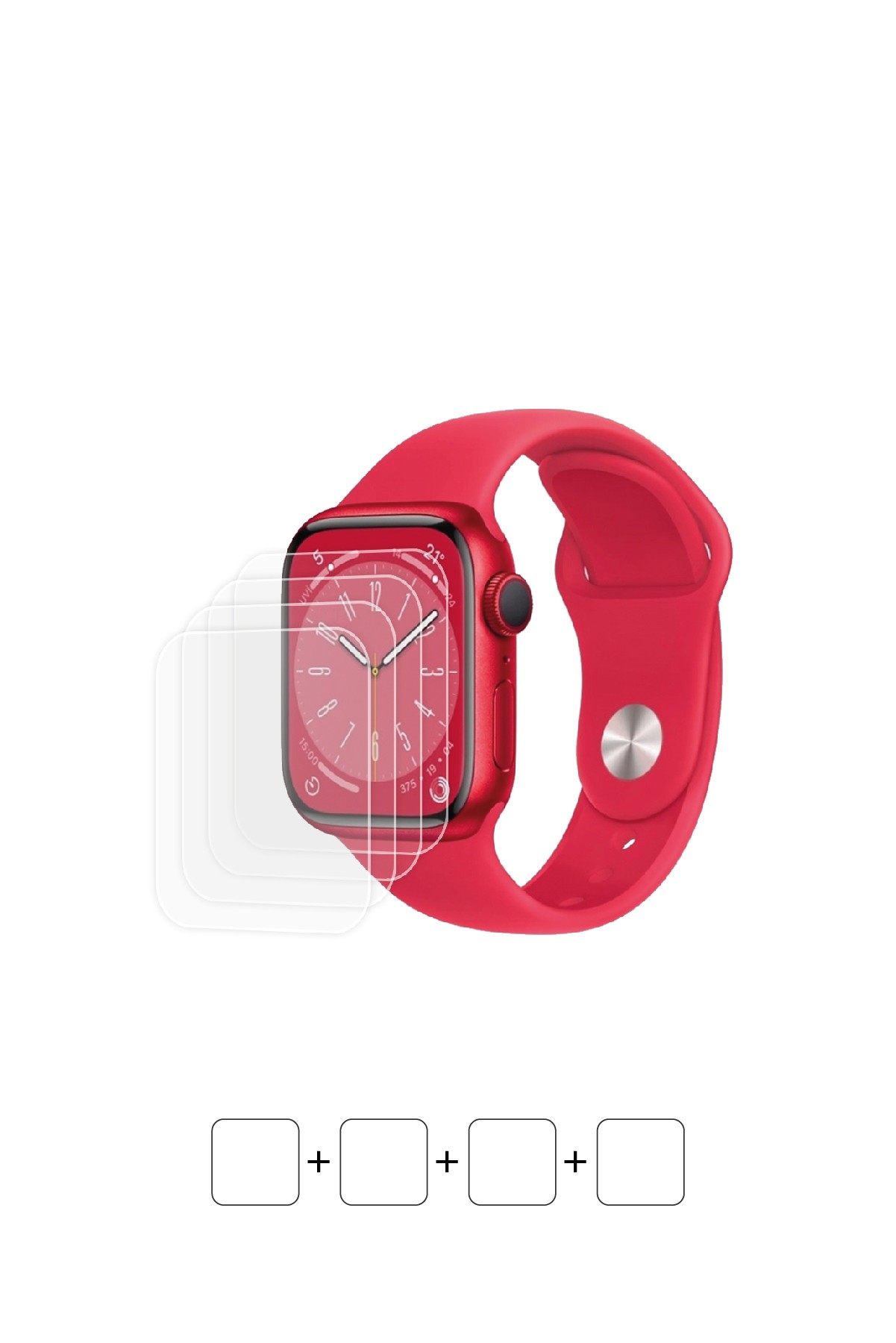 Apple Watch Series 8 / 45 mm - Ekran Koruyucu Parlak Şeffaf Poliüretan Film (150 mikron)