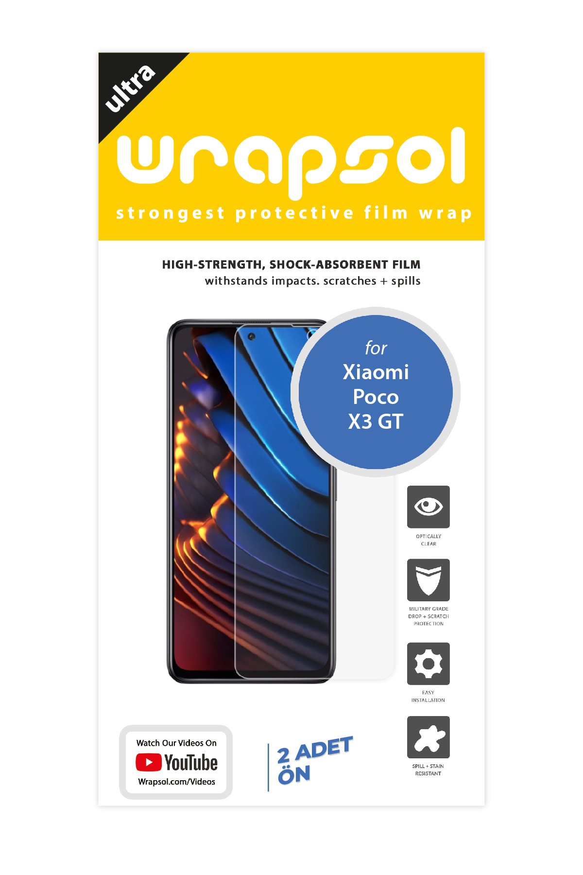 Xiaomi Poco X3 GT - Ekran Koruyucu Parlak Şeffaf Poliüretan Film (150 mikron)