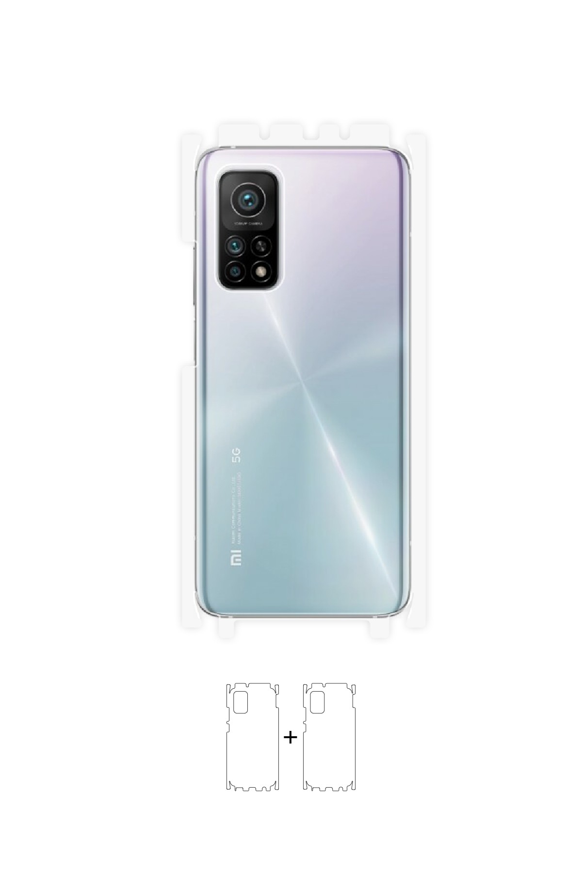 Xiaomi Mi 10T Pro - Arka/Yan Koruyucu Parlak Şeffaf Poliüretan Film (150 micron)