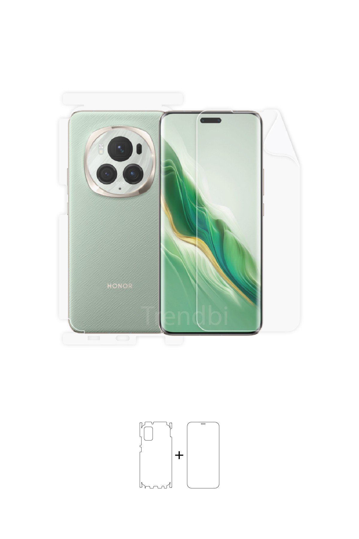 Honor Magic 6 Pro - Fullbody Koruyucu Parlak Şeffaf Poliüretan Film (150 micron)