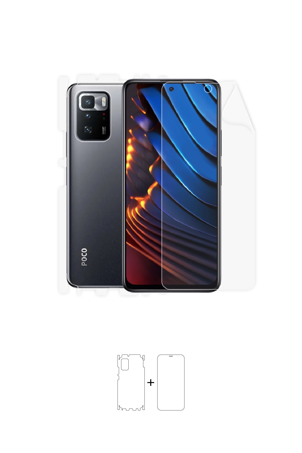 Xiaomi Poco X3 GT - Fullbody Koruyucu Parlak Şeffaf Poliüretan Film (150 micron)