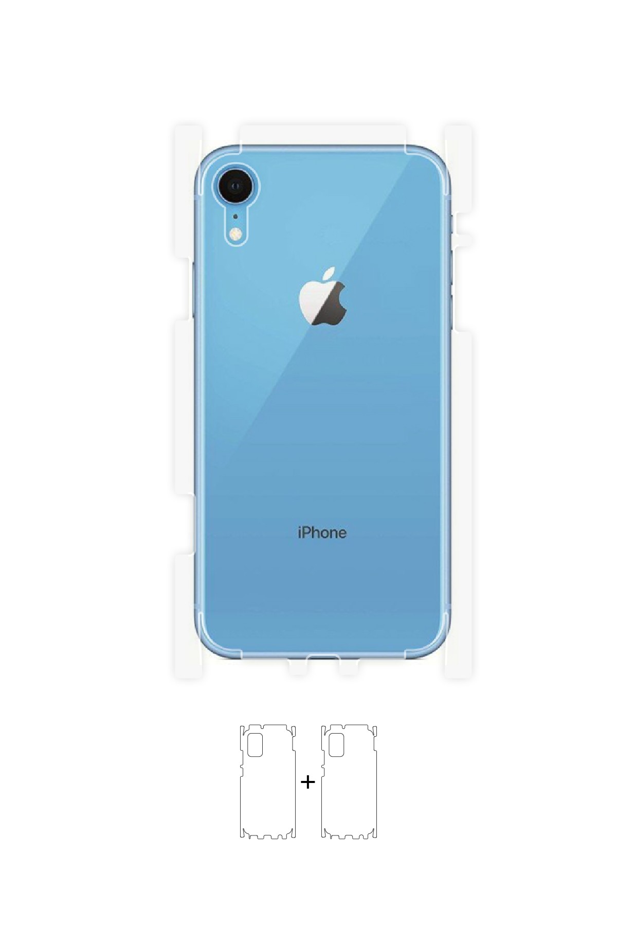 iPhone XR - Arka/Yan Koruyucu Parlak Şeffaf Poliüretan Film (150 micron)