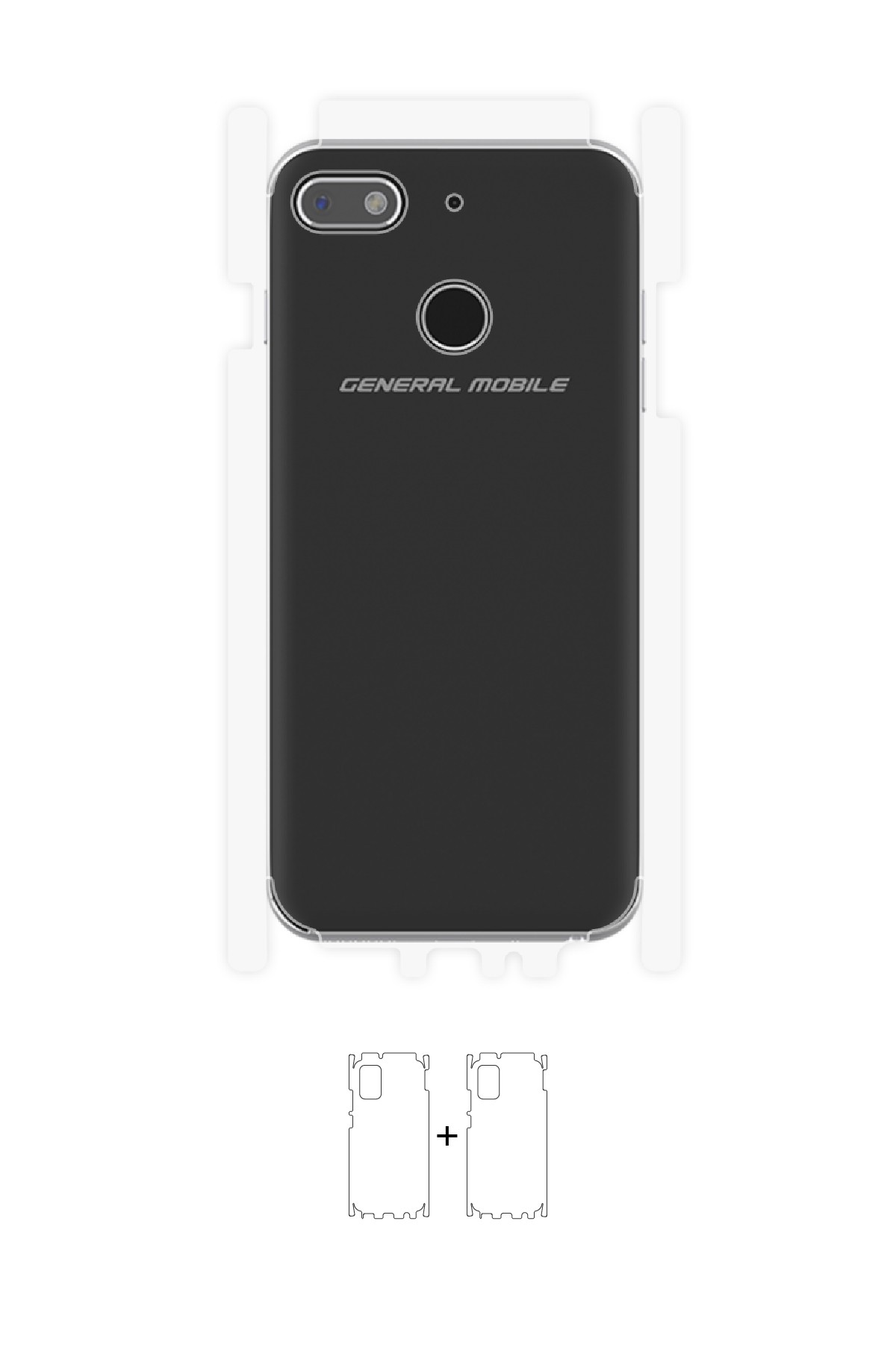 General Mobile GM 8 Go - Arka/Yan Koruyucu Parlak Şeffaf Poliüretan Film (150 micron)