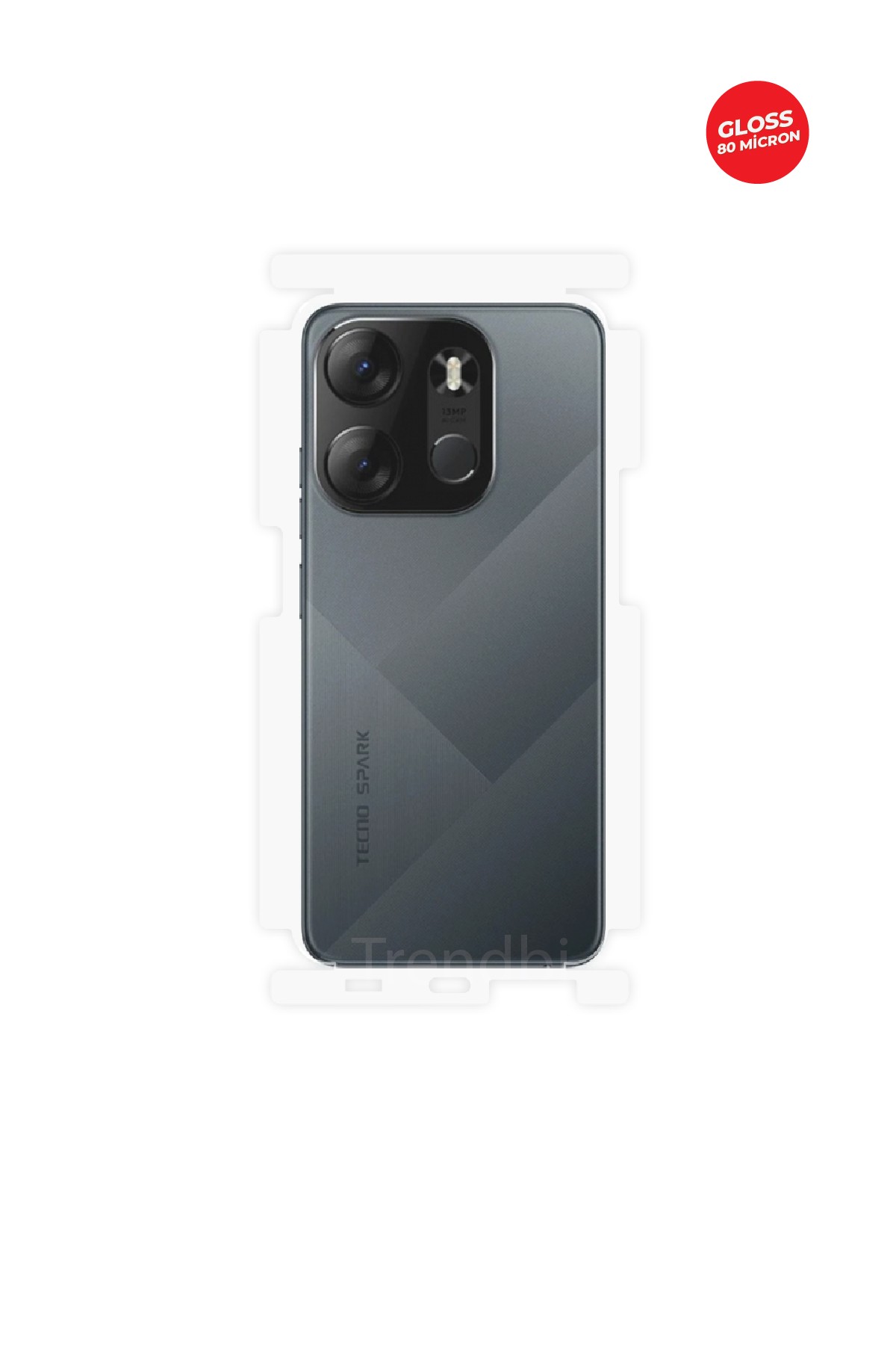 Tecno Spark Go 2023 - Arka/Yan Koruyucu Parlak Şeffaf TPU Film (80 micron)