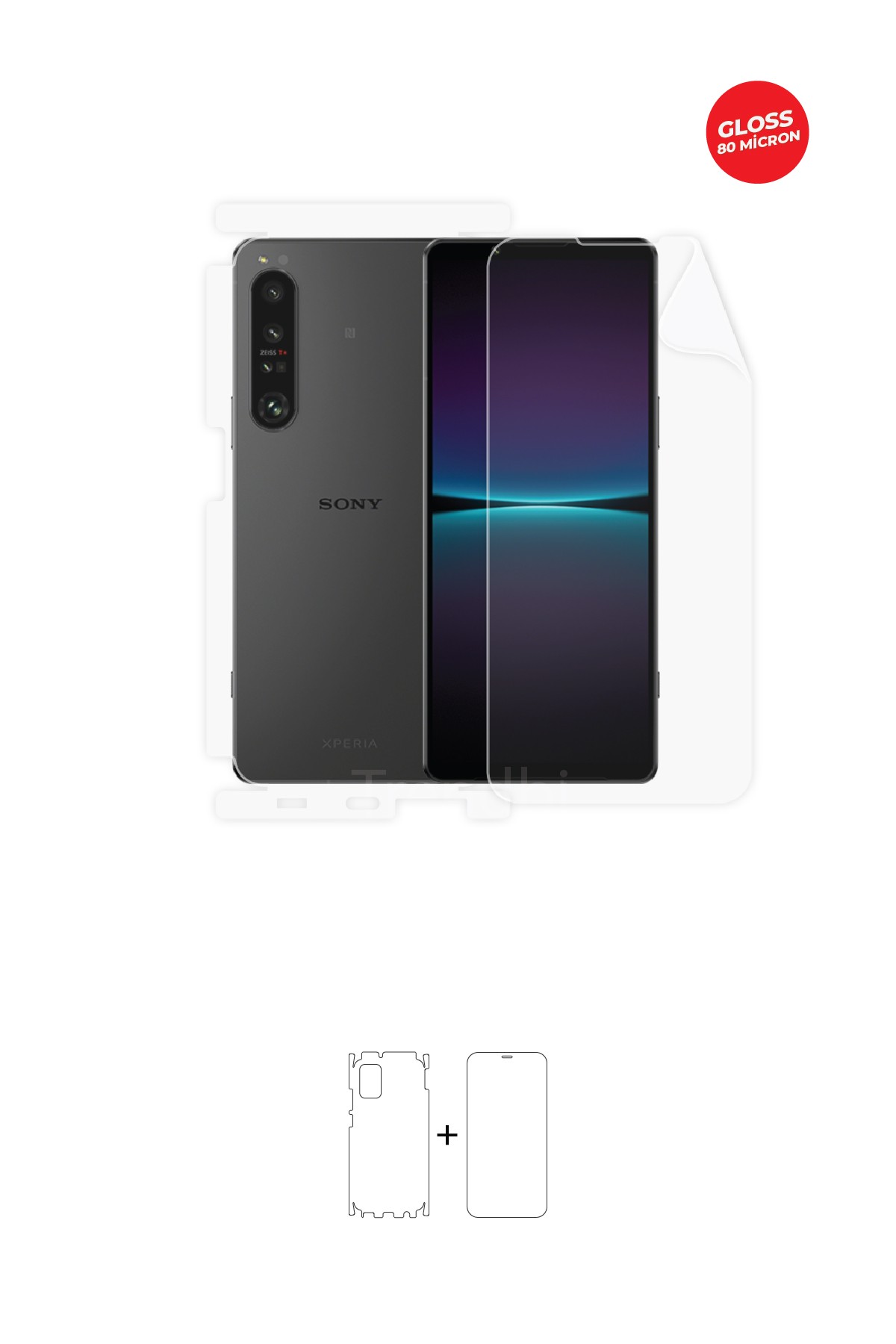 Sony Xperia 1 VI - Fullbody Koruyucu Parlak Şeffaf TPU Film (80 micron)