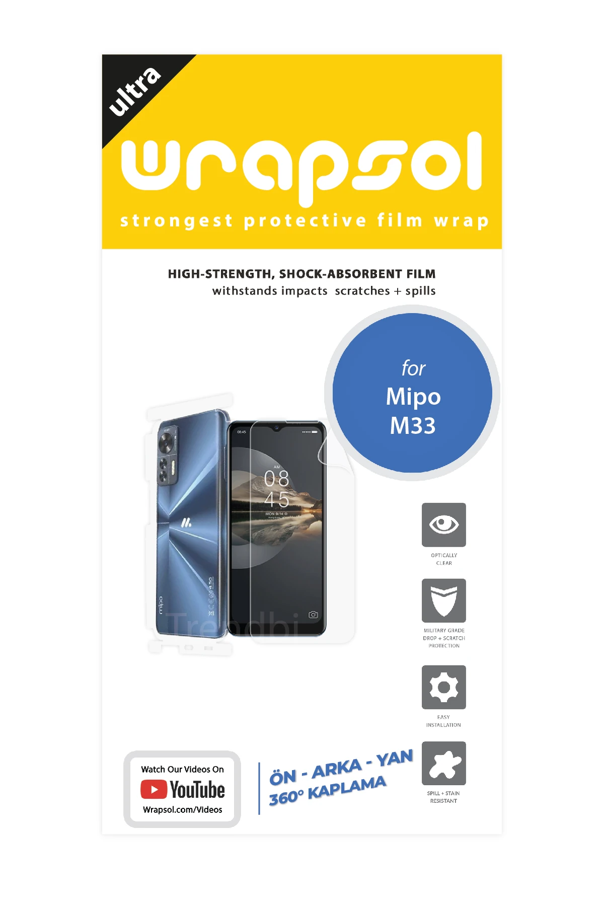 Mipo M33 - Fullbody Koruyucu Parlak Şeffaf Poliüretan Film (150 micron)