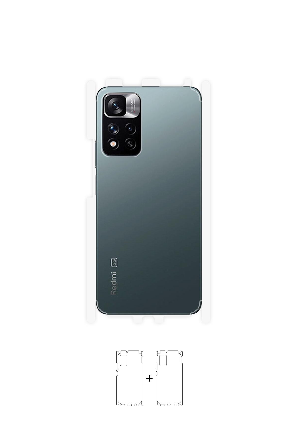 Xiaomi Redmi Note 11 Pro - Arka/Yan Koruyucu Parlak Şeffaf Poliüretan Film (150 micron)