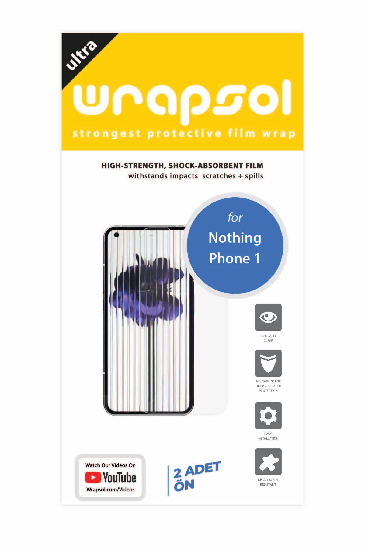 Nothing Phone 1 - Ekran Koruyucu Parlak Şeffaf Poliüretan Film (150 mikron)