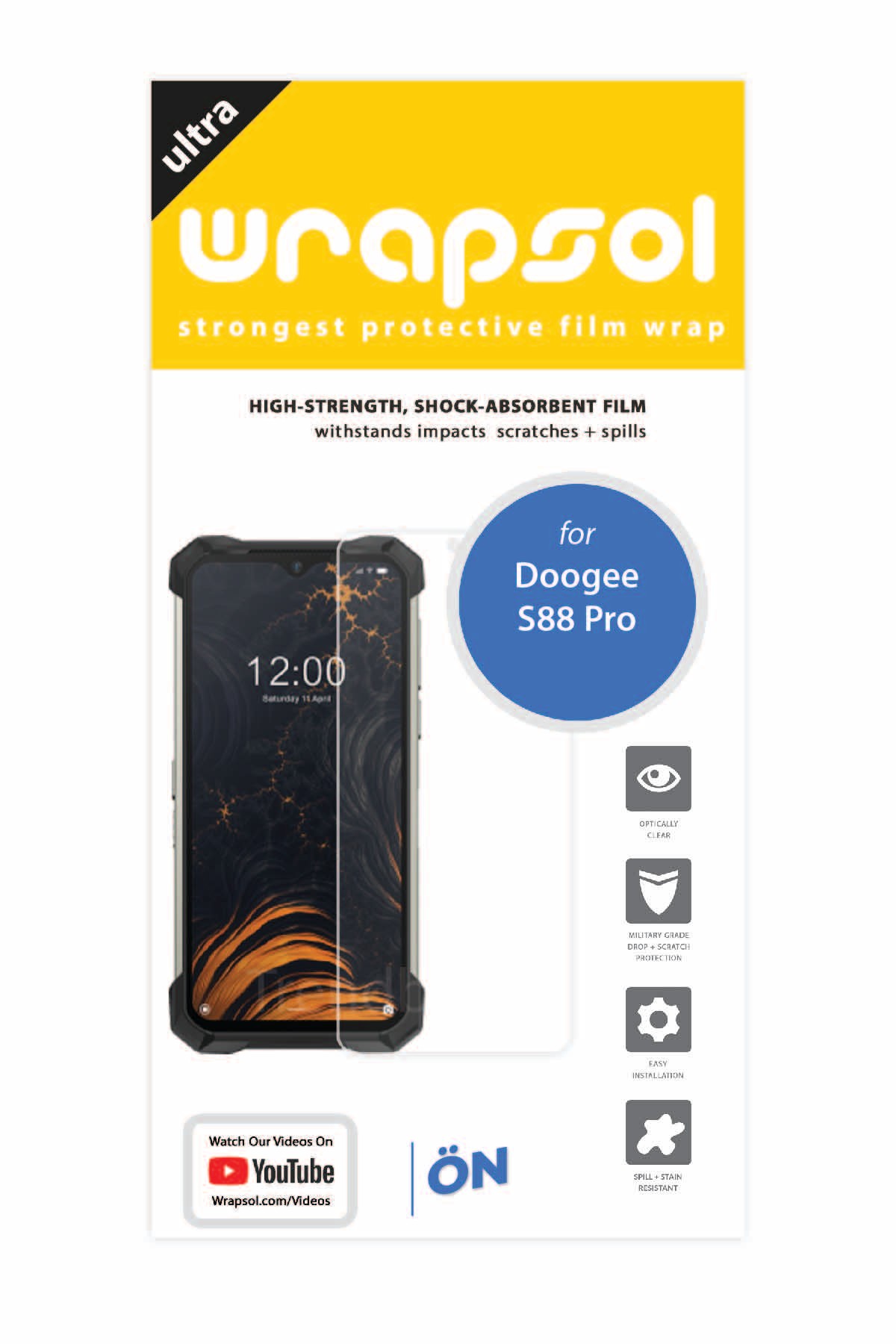 Doogee S88 Pro - Ekran Koruyucu Parlak Şeffaf Poliüretan Film (150 mikron)