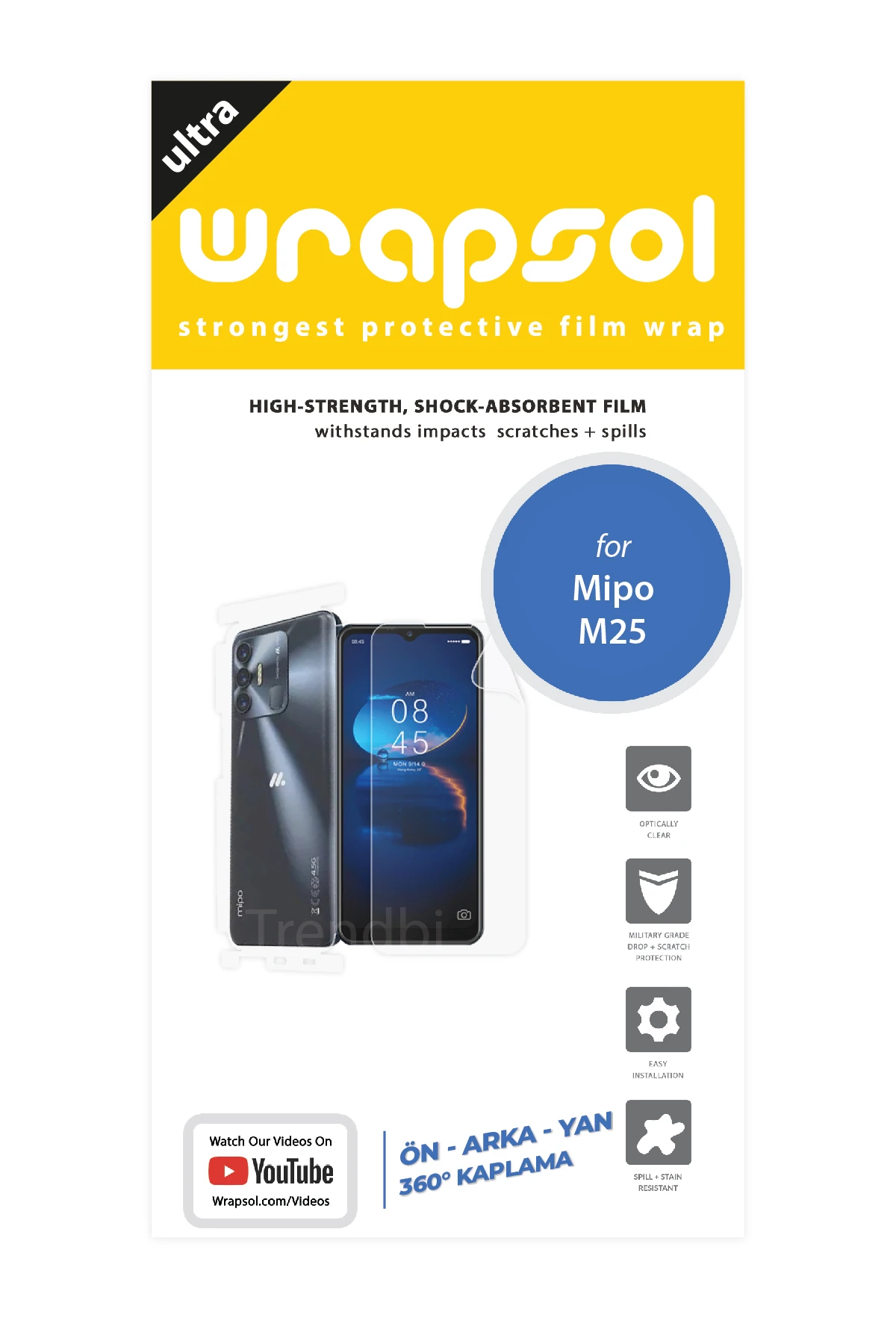 Mipo M25 - Fullbody Koruyucu Parlak Şeffaf Poliüretan Film (150 micron)