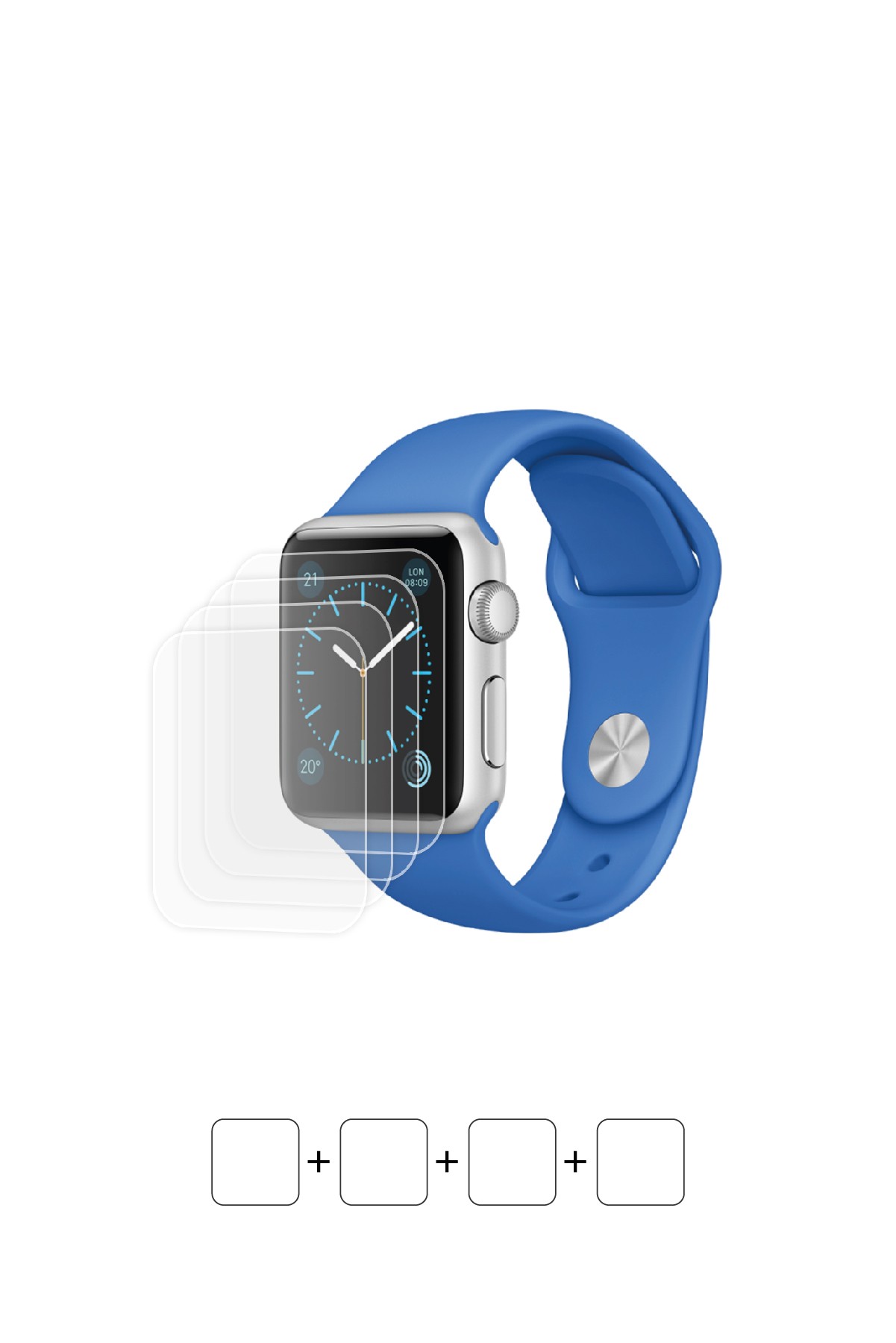 Apple Watch Sport 38 mm - Ekran Koruyucu Parlak Şeffaf Poliüretan Film (150 mikron)