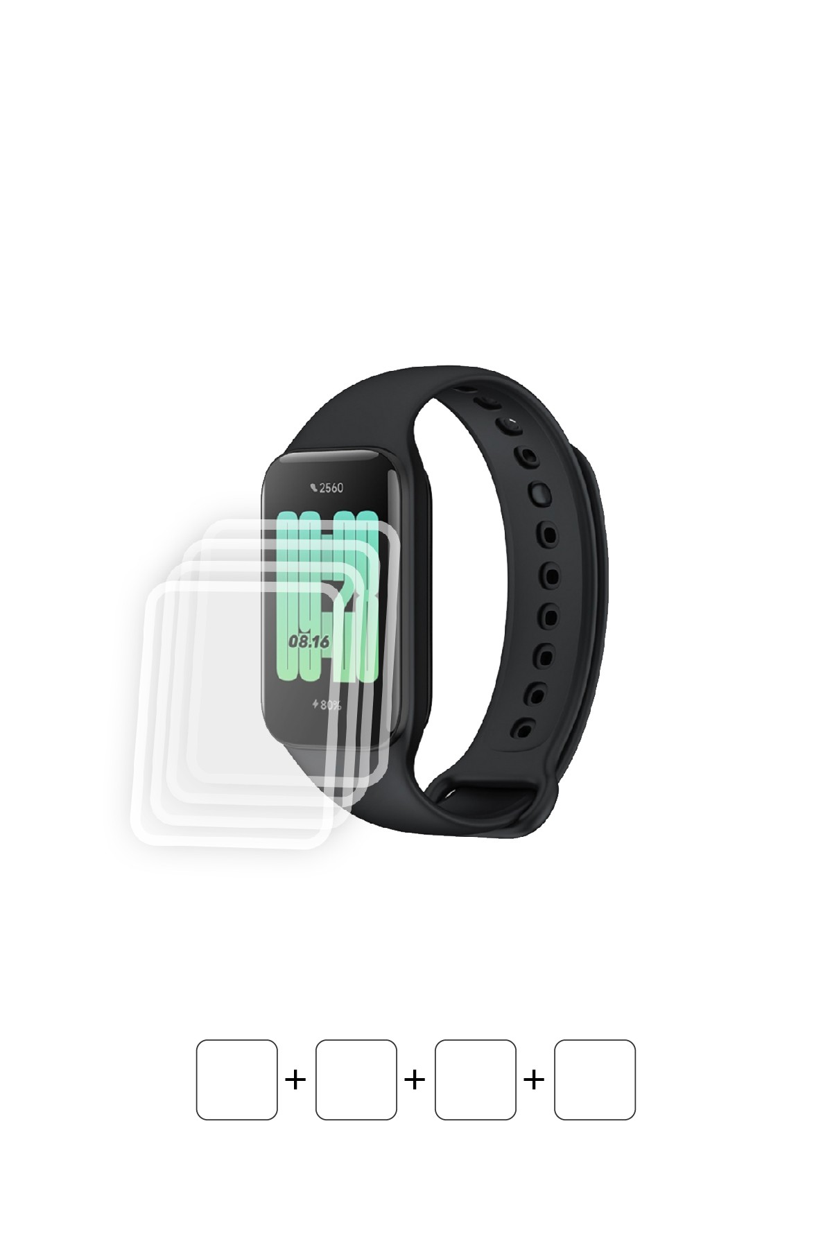 Xiaomi Redmi Smart Band 2 - Ekran Koruyucu Parlak Şeffaf Poliüretan Film (150 mikron)