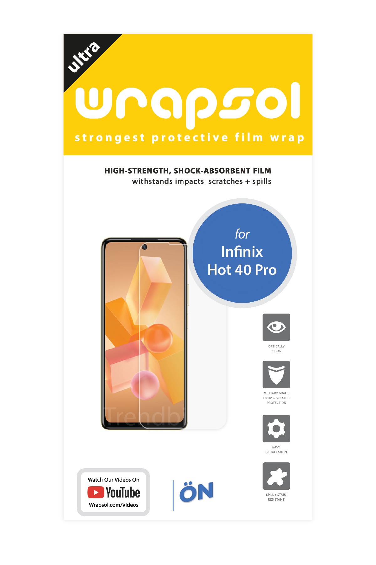 Infinix Hot 40 Pro - Ekran Koruyucu Parlak Şeffaf Poliüretan Film (150 mikron)