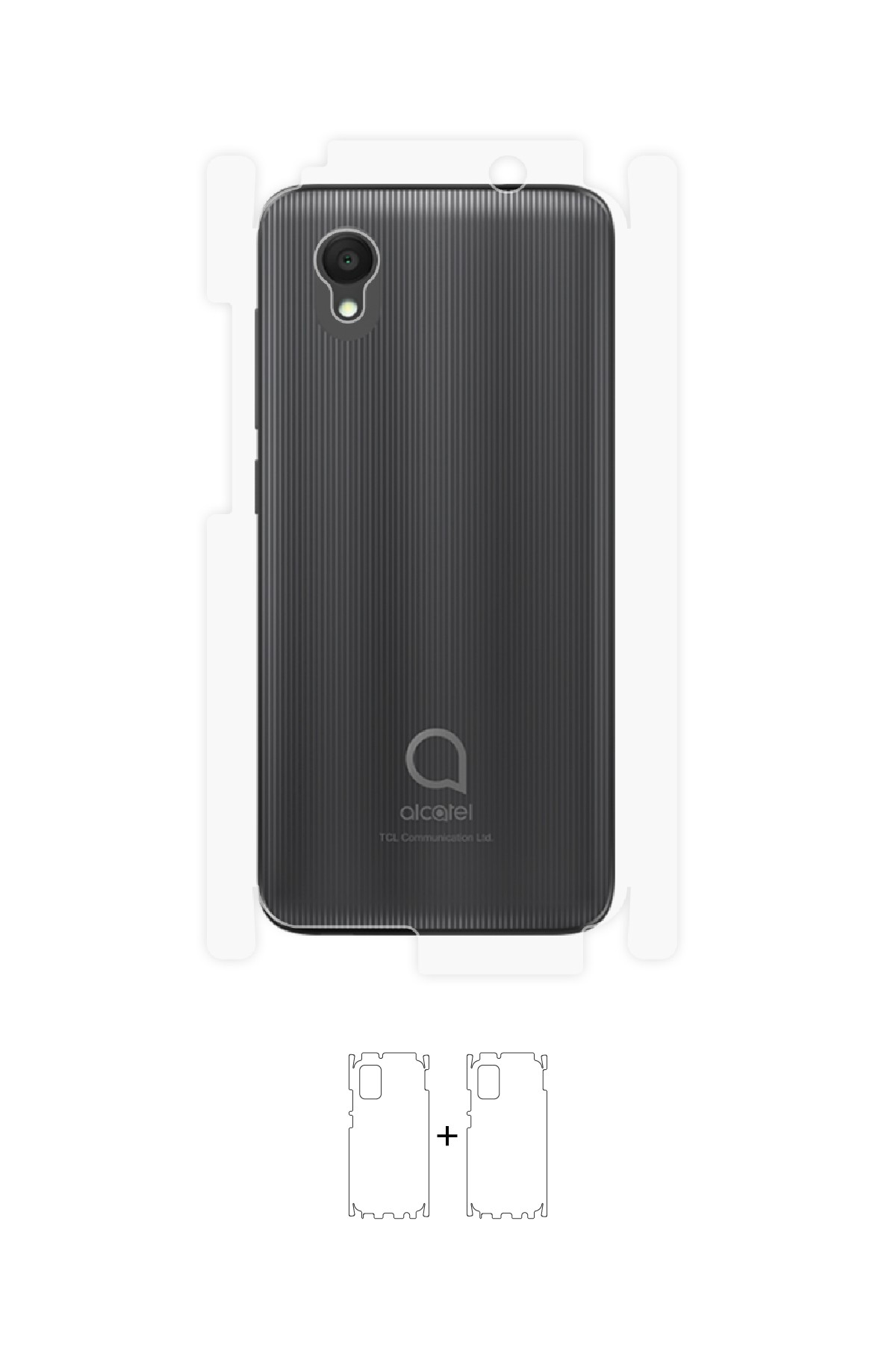 Alcatel Go 1 2021 - Arka/Yan Koruyucu Parlak Şeffaf Poliüretan Film (150 micron)