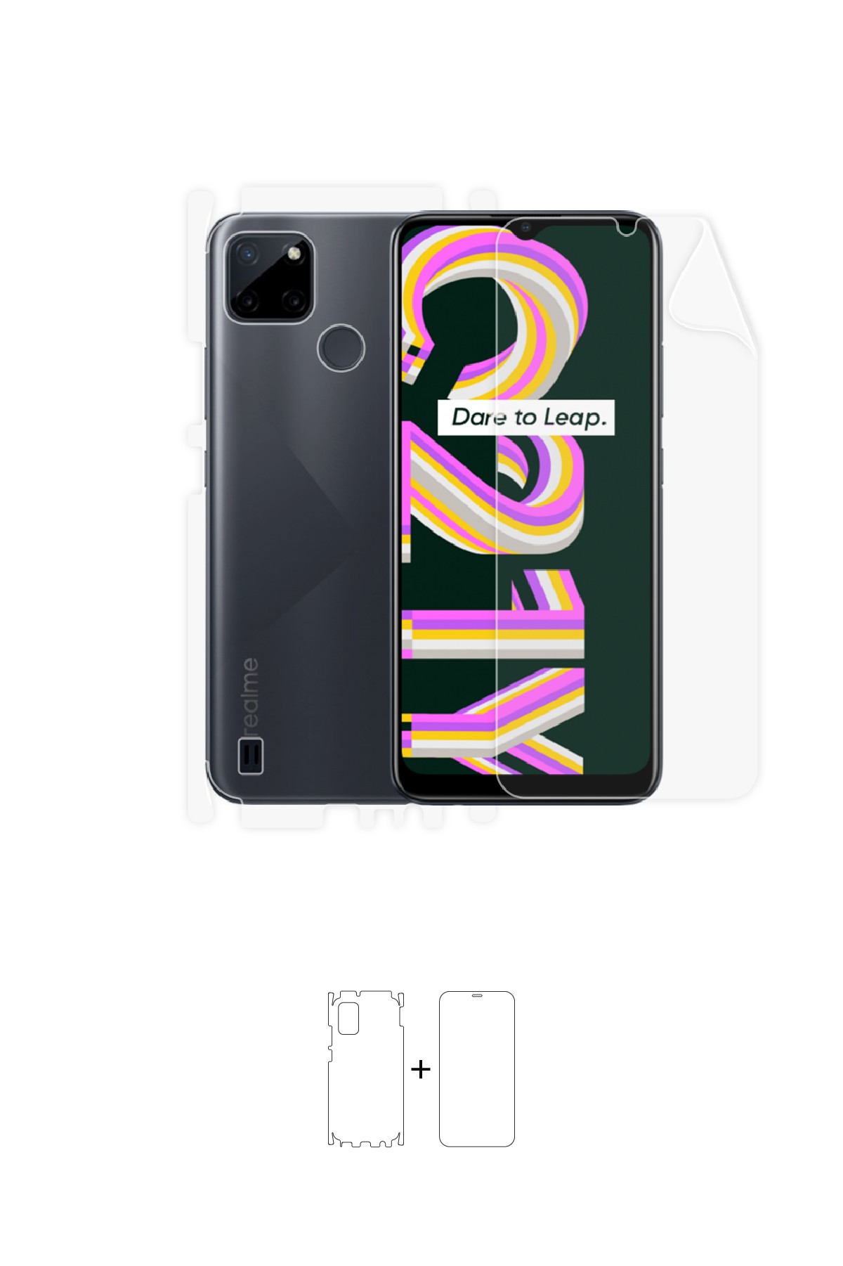 Realme C21Y - Fullbody Koruyucu Parlak Şeffaf Poliüretan Film (150 micron)