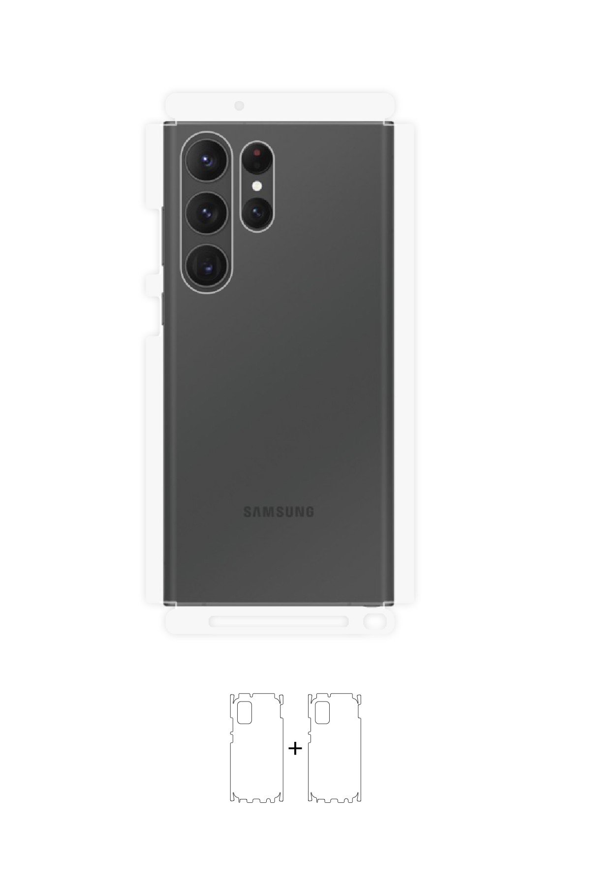 Samsung Galaxy S23 Ultra - Arka/Yan Koruyucu Parlak Şeffaf Poliüretan Film (150 micron)