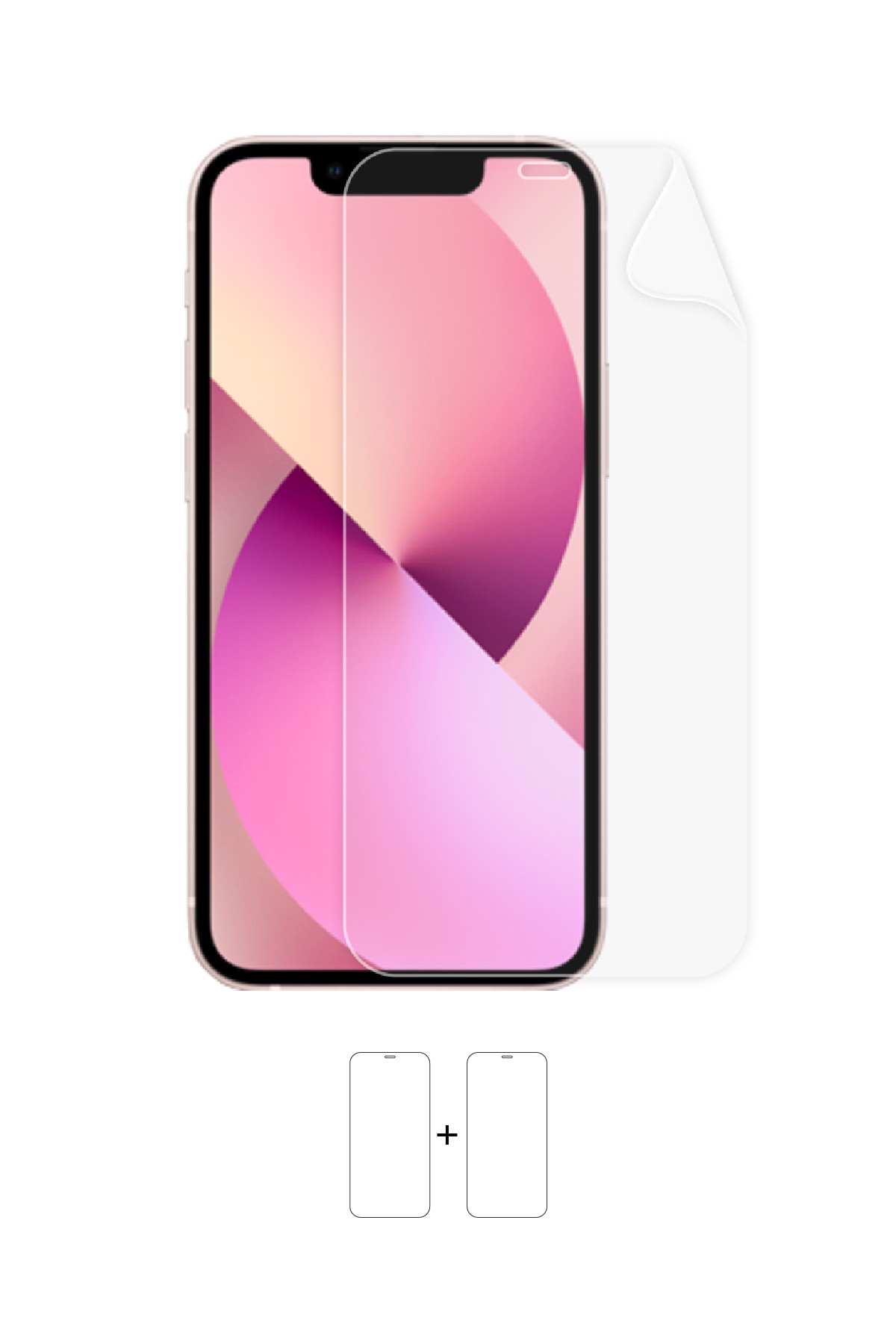 iPhone 13 Mini - Ekran Koruyucu Parlak Şeffaf Poliüretan Film (150 mikron)