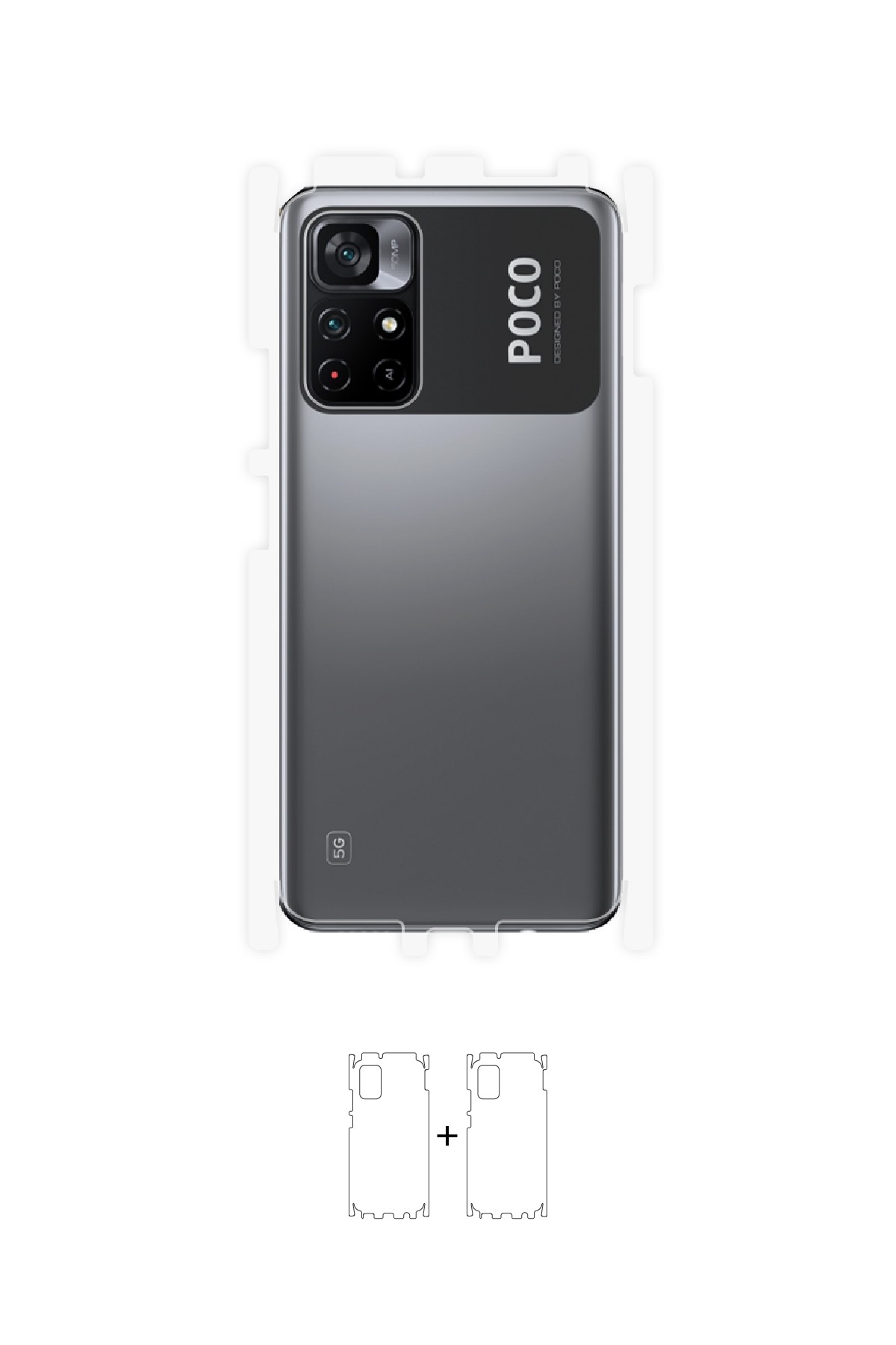 Xiaomi Poco X4 Pro 5G - Arka/Yan Koruyucu Parlak Şeffaf Poliüretan Film (150 micron)