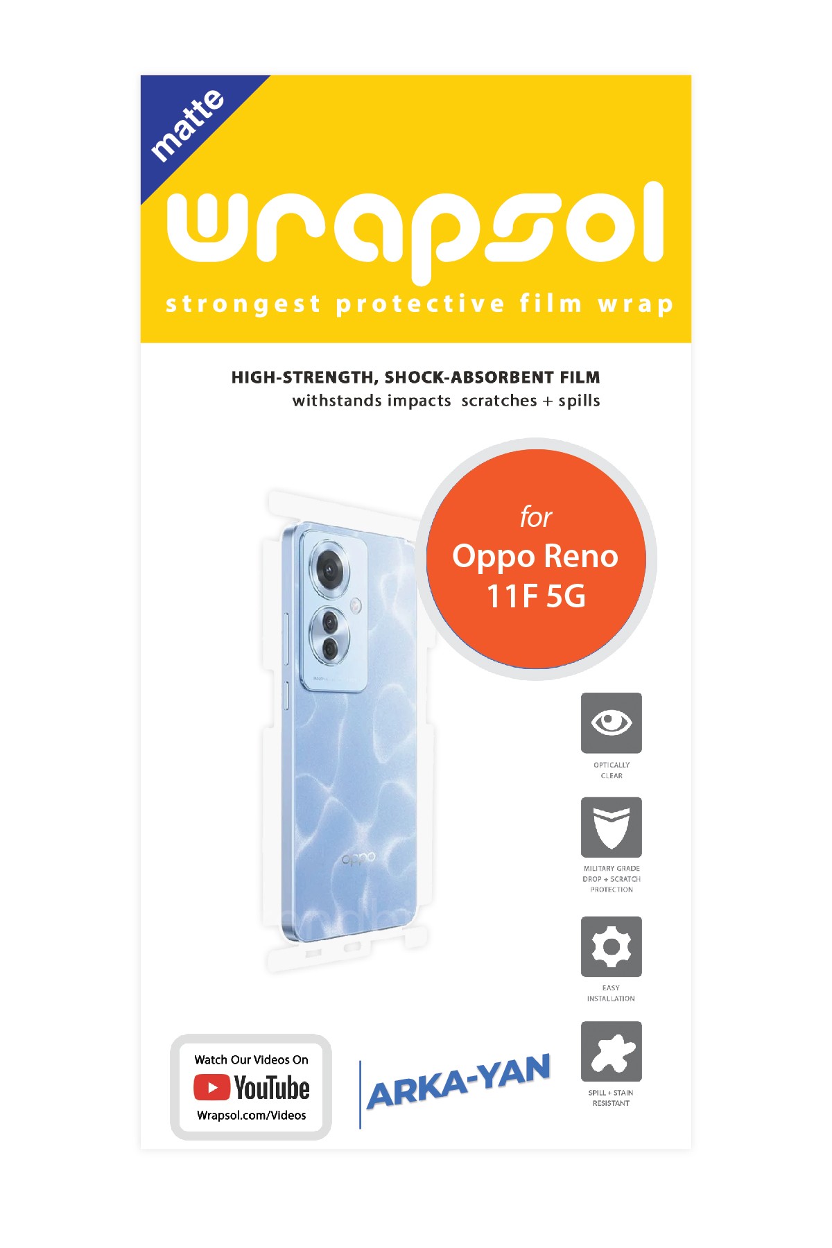 Oppo Reno 11F 5G - Arka/Yan Koruyucu Mat Şeffaf Poliüretan Film (150 micron)
