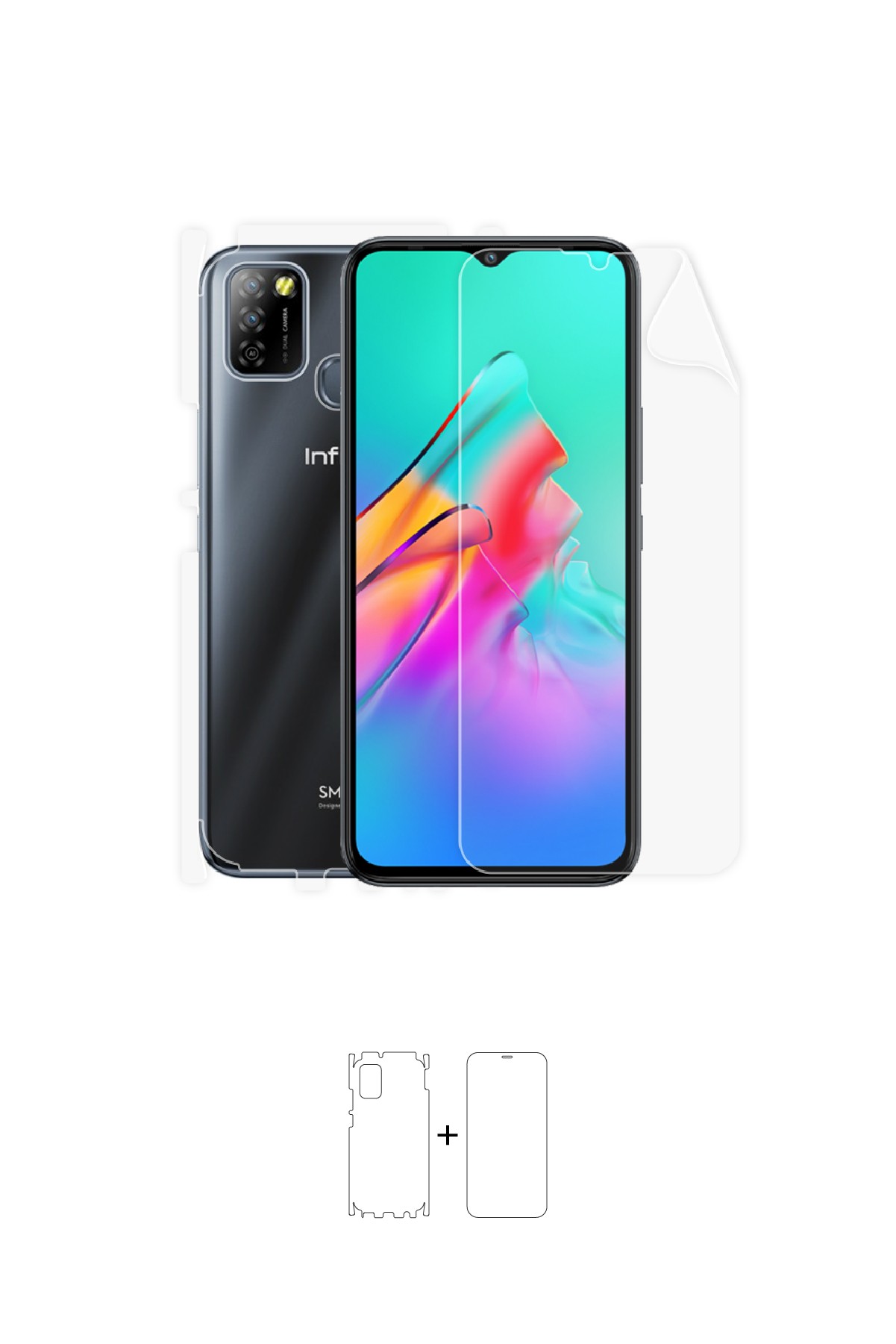 Infinix Smart 5 - Fullbody Koruyucu Parlak Şeffaf Poliüretan Film (150 micron)