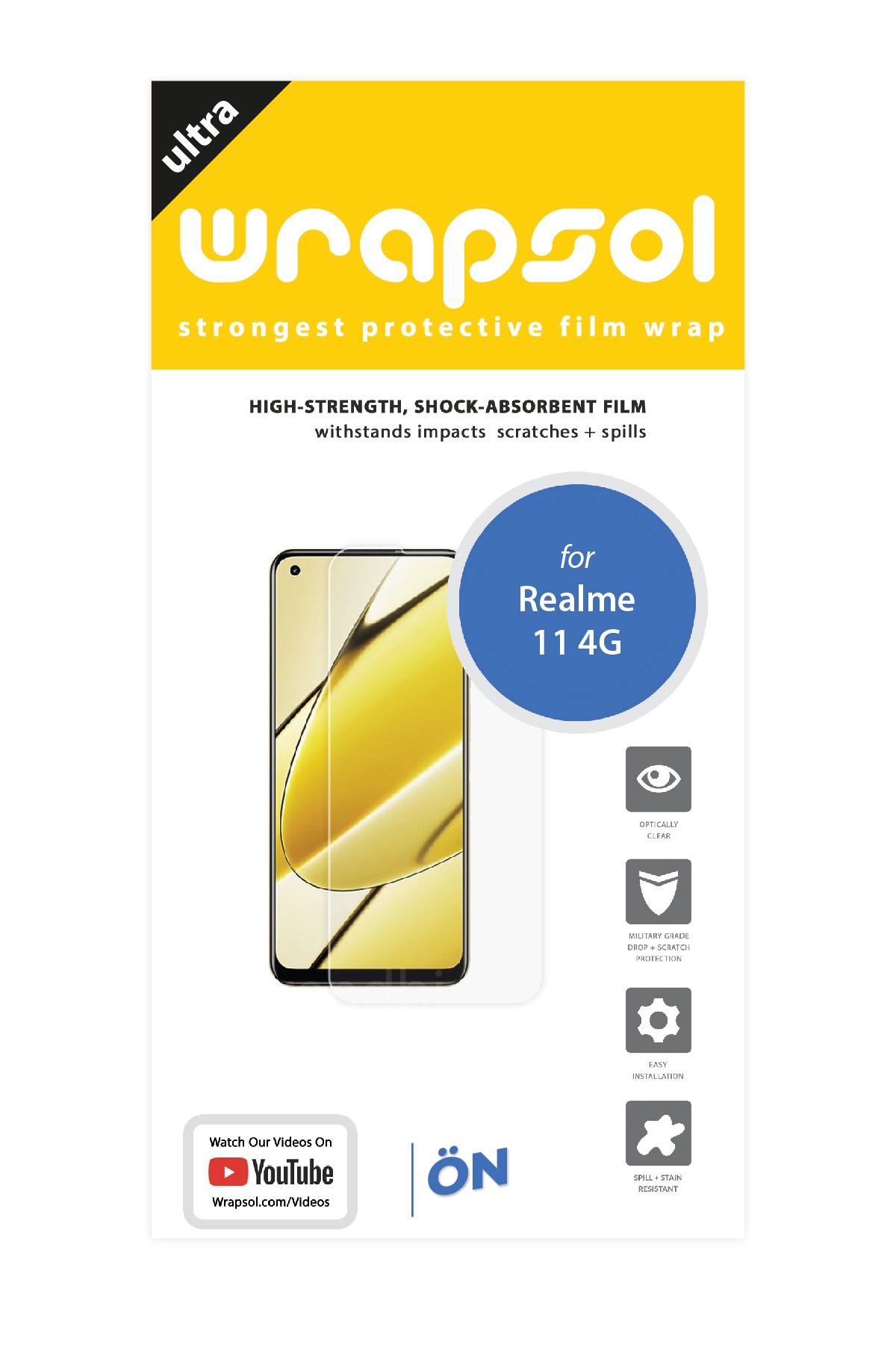 Realme 11 4G - Ekran Koruyucu Parlak Şeffaf Poliüretan Film (150 mikron)