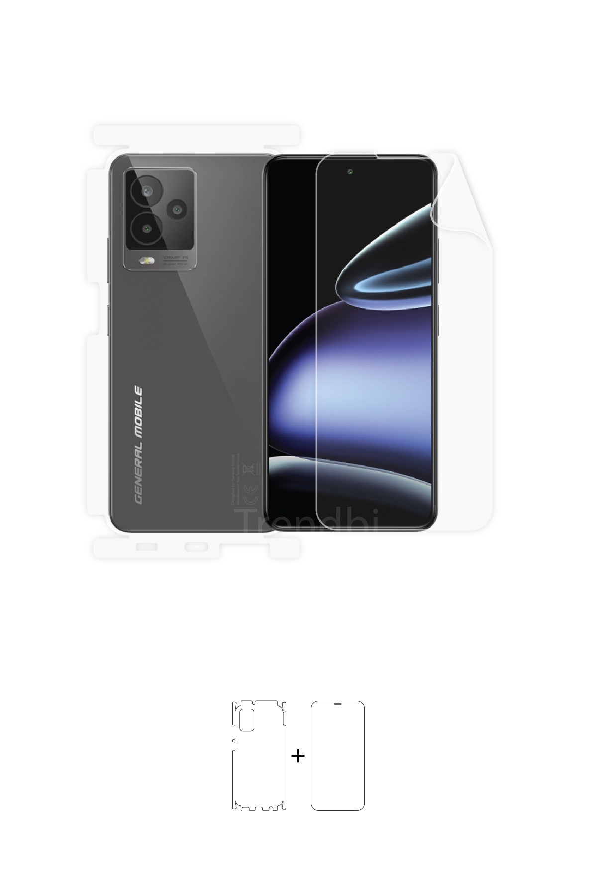 General Mobile GM 24 Pro - Fullbody Koruyucu Parlak Şeffaf Poliüretan Film (150 micron)