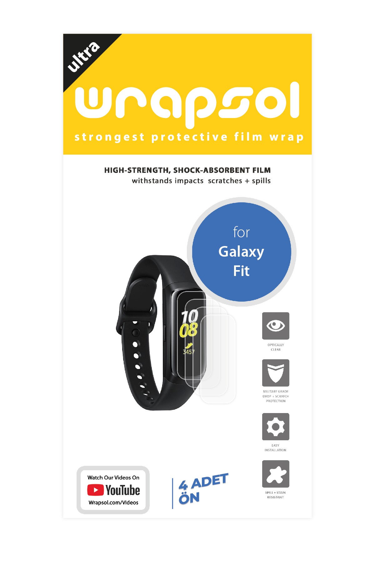 Samsung Galaxy Fit - Ekran Koruyucu Parlak Şeffaf Poliüretan Film (150 mikron)
