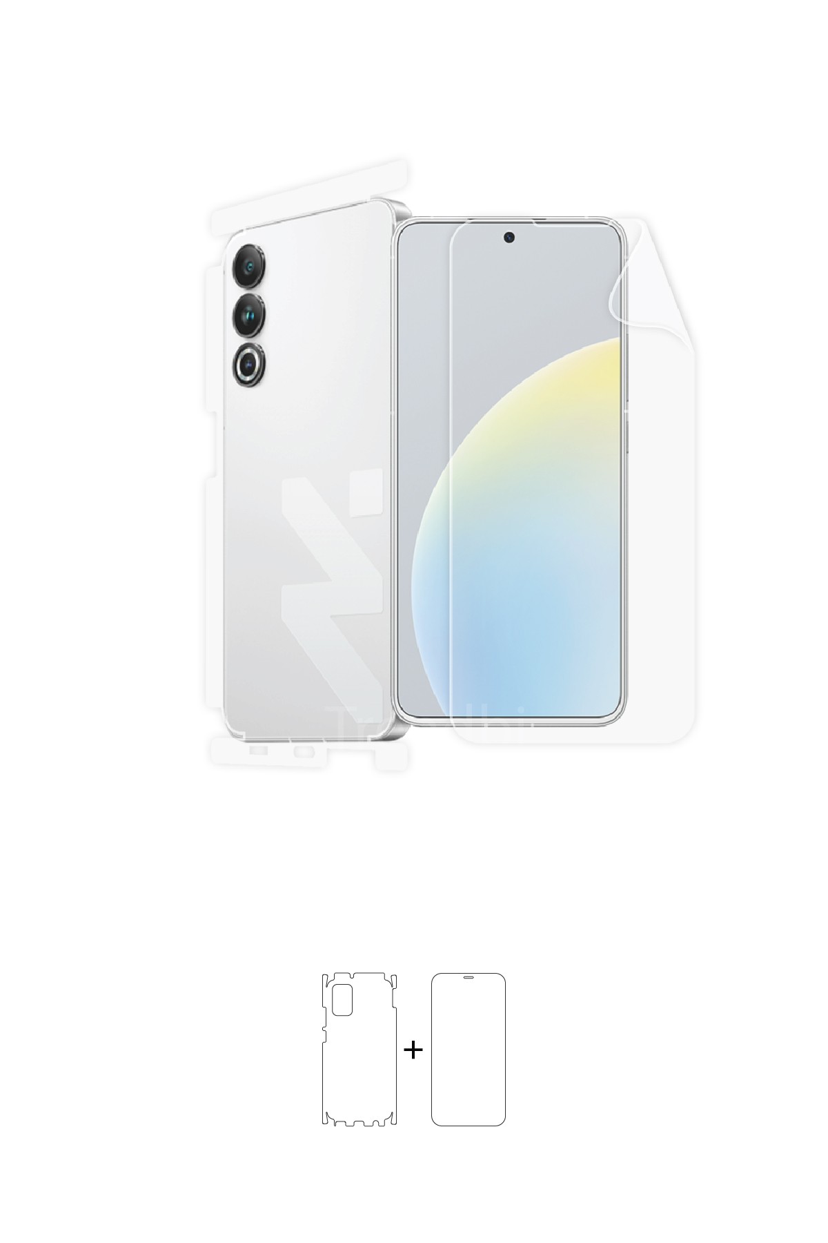 Meizu 20 Classic - Fullbody Koruyucu Parlak Şeffaf Poliüretan Film (150 micron)