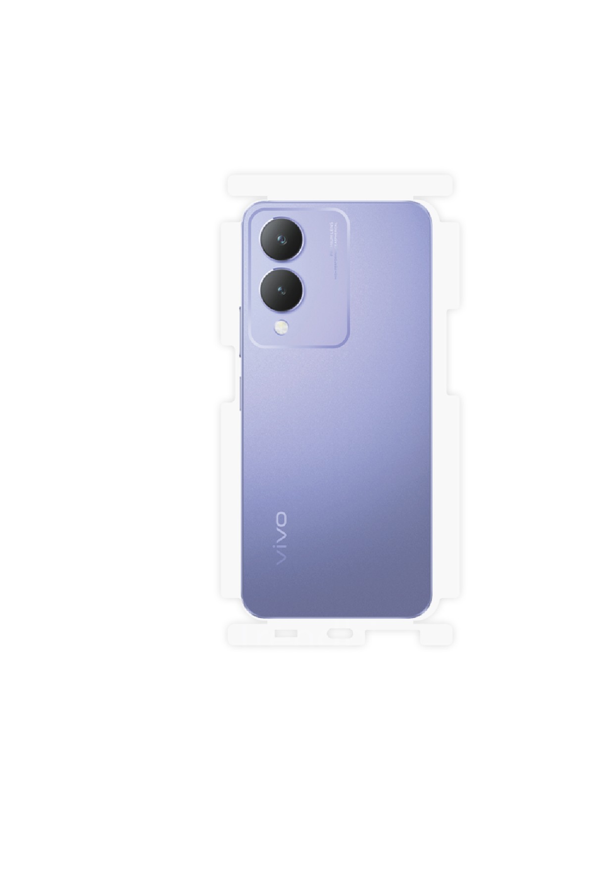 Vivo Y17s - Arka/Yan Koruyucu Parlak Şeffaf Poliüretan Film (150 micron)