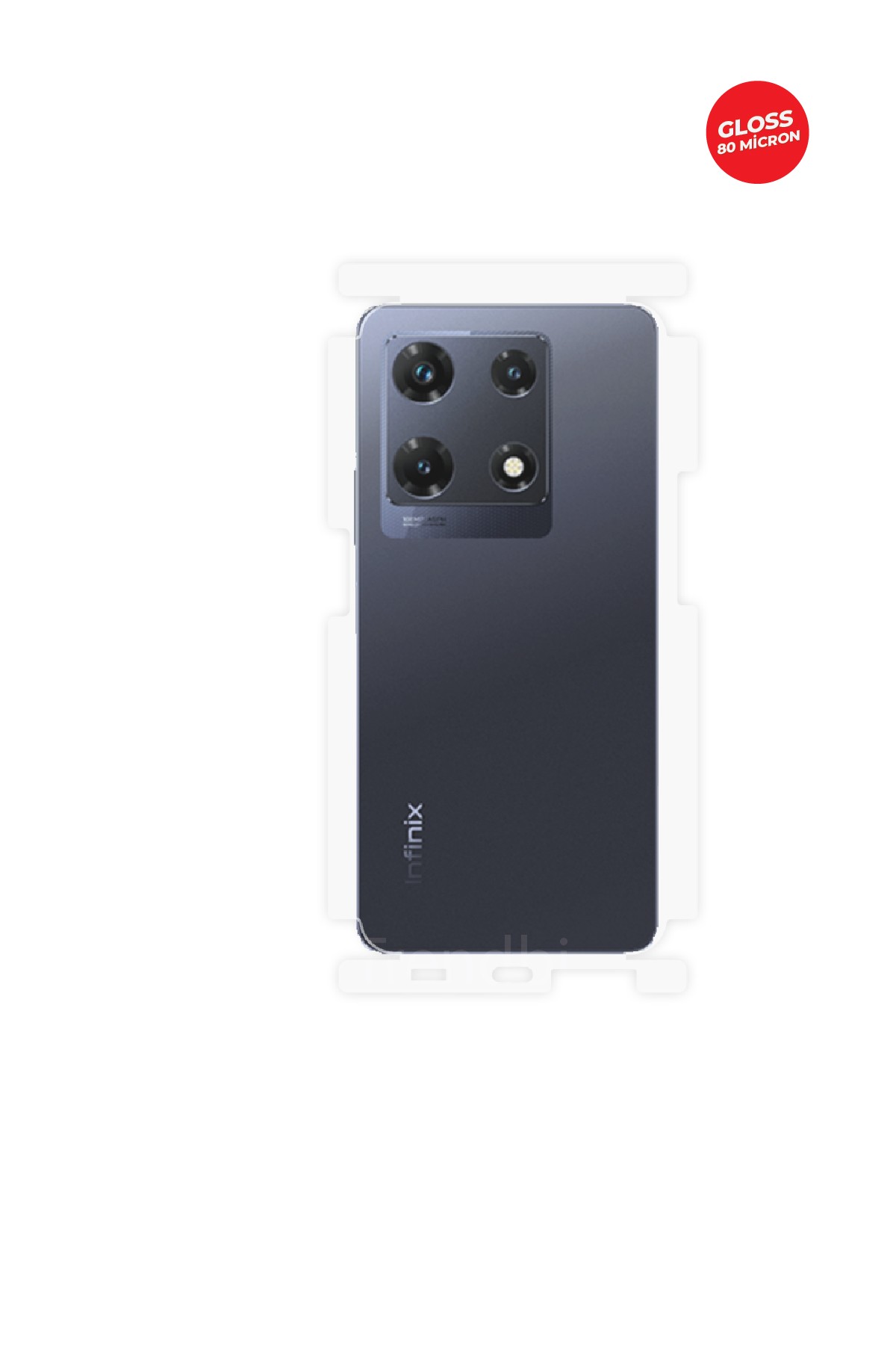 Infinix Note 30 Pro - Arka/Yan Koruyucu Parlak Şeffaf TPU Film (80 micron)