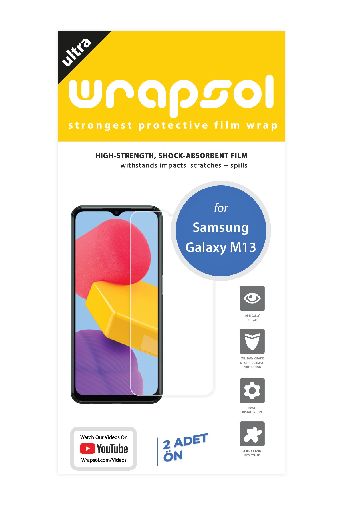 Samsung Galaxy M13 - Ekran Koruyucu Parlak Şeffaf Poliüretan Film (150 mikron)