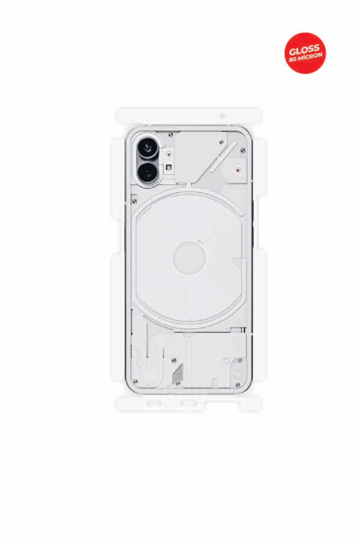 Nothing Phone 1 - Arka/Yan Koruyucu Parlak Şeffaf TPU Film (80 micron)