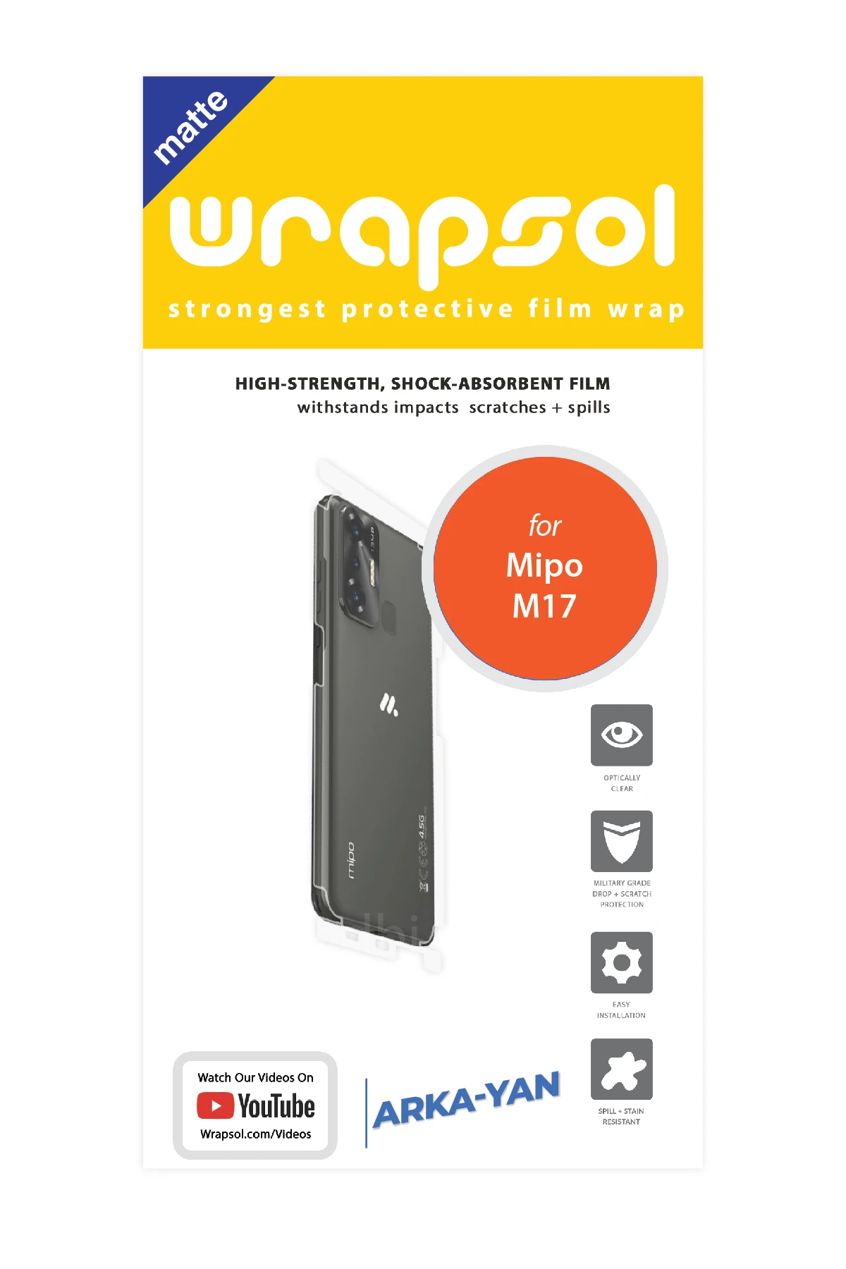 Mipo M17 - Arka/Yan Koruyucu Mat Şeffaf Poliüretan Film (150 micron)