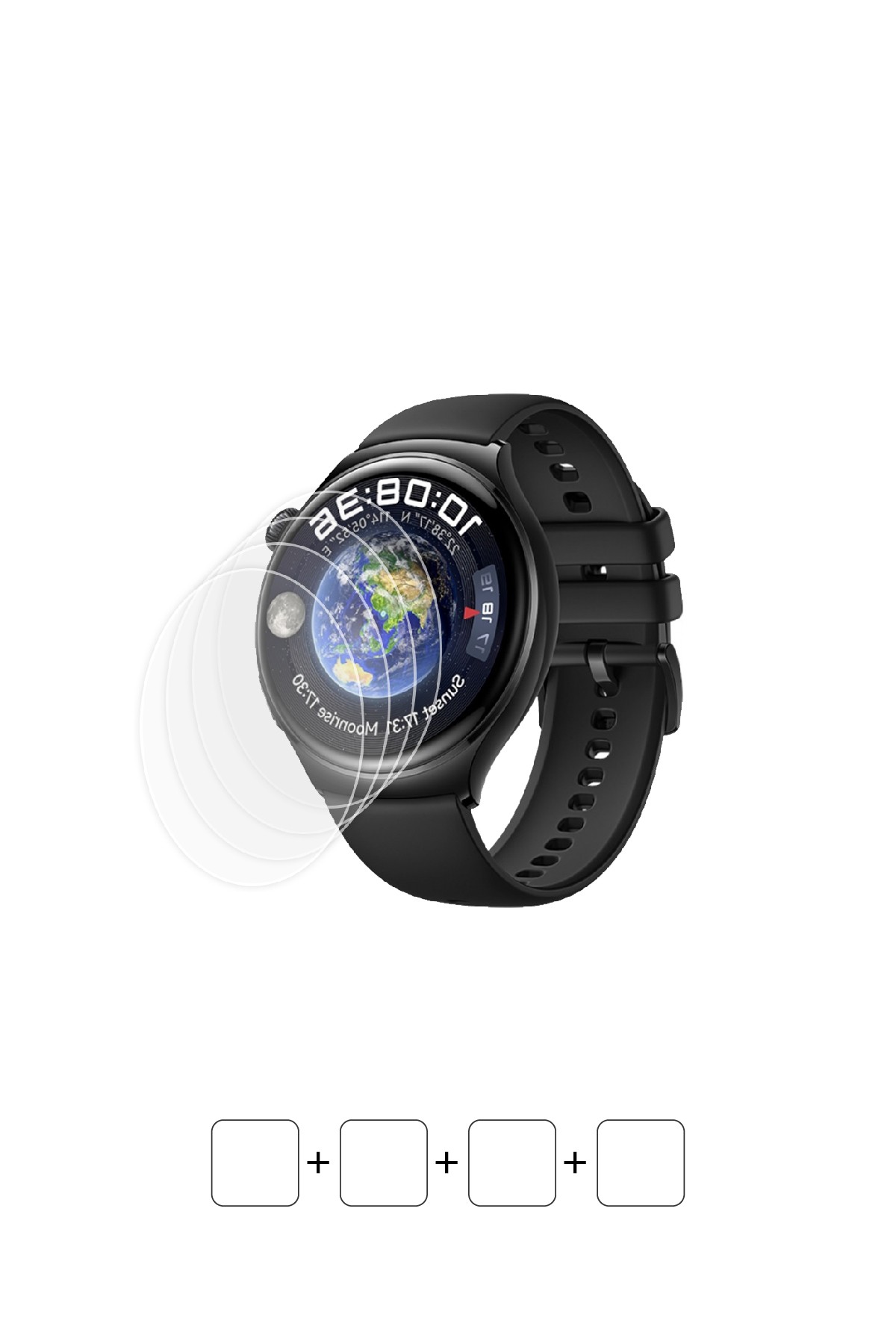 Huawei Watch 4 - Ekran Koruyucu Parlak Şeffaf Poliüretan Film (150 mikron)