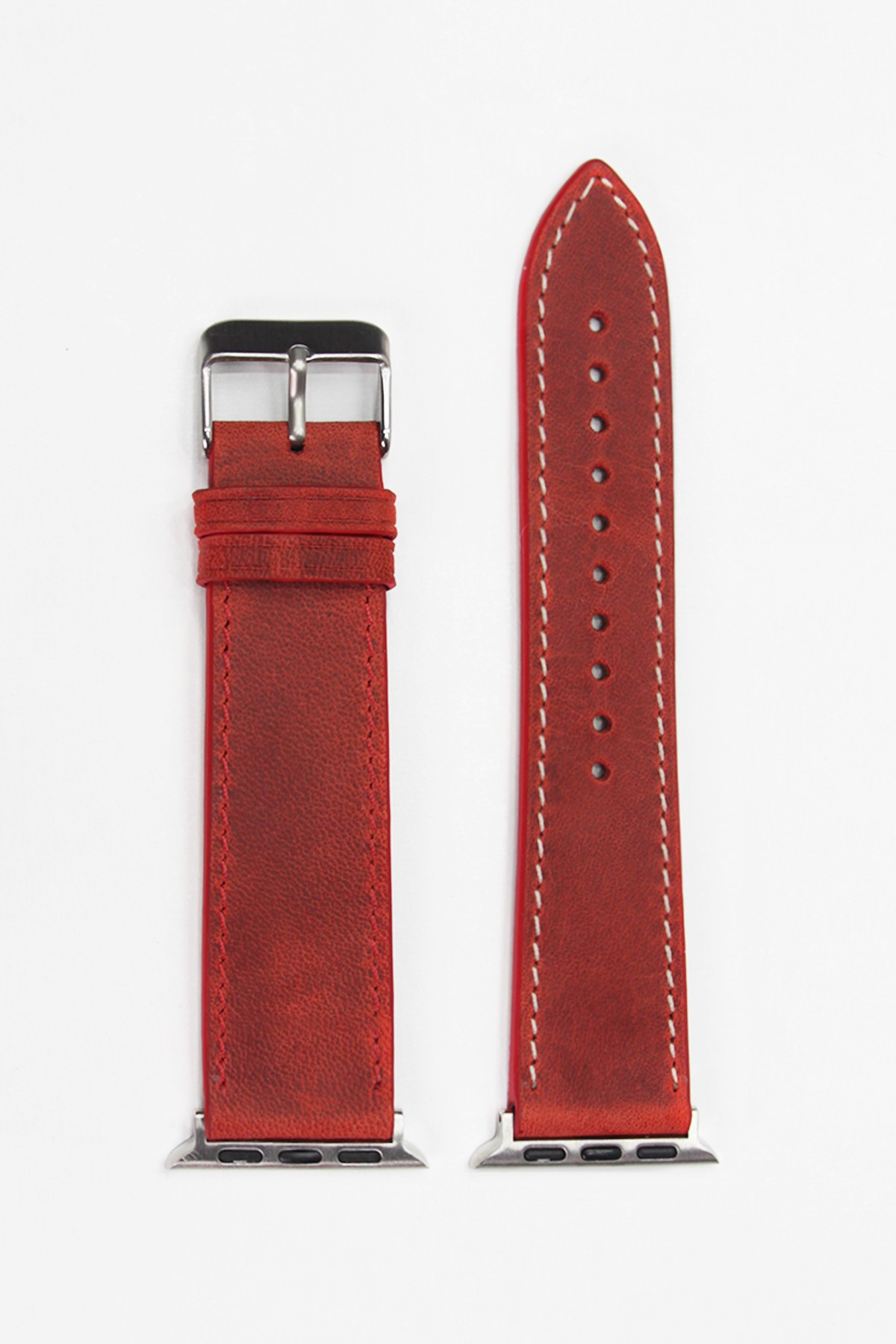 Apple Watch Crazy Deri Kordon Kırmızı