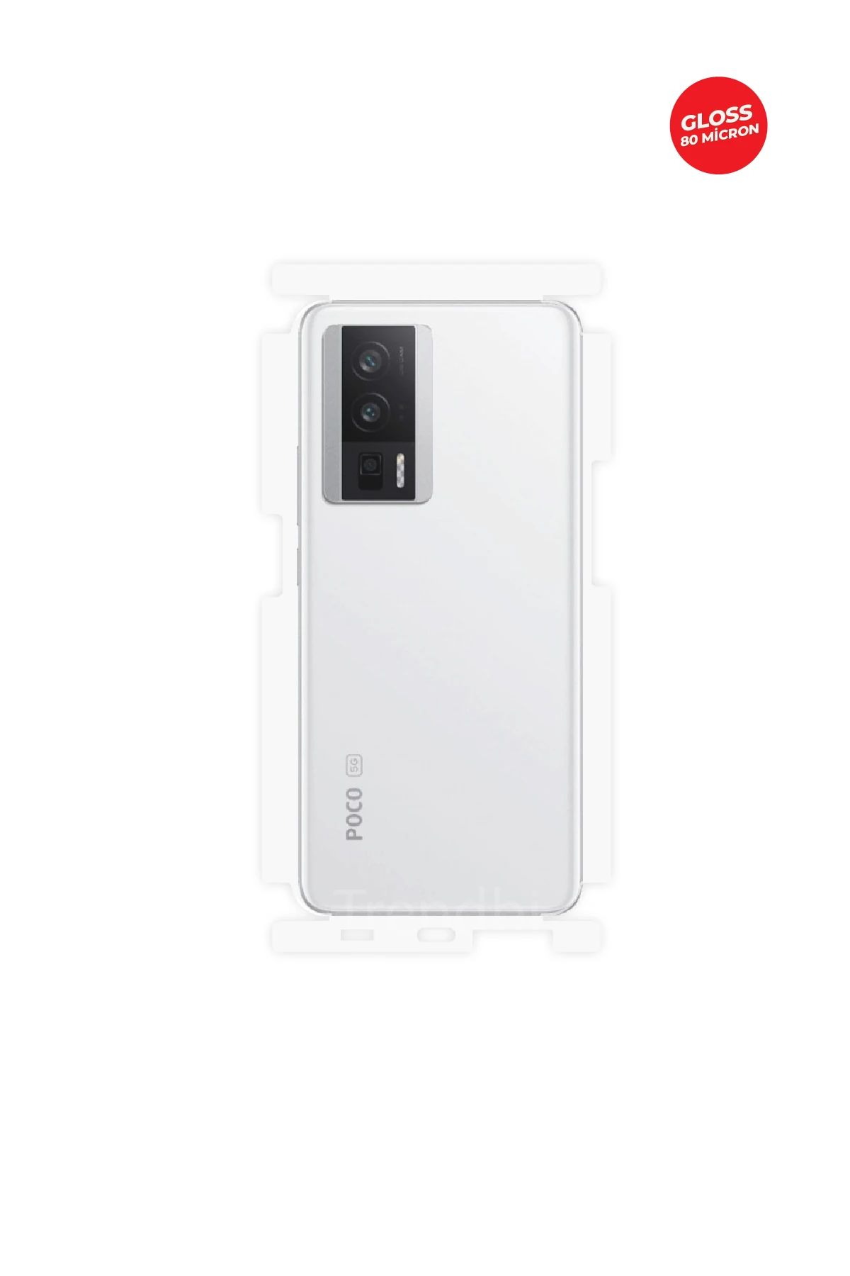 Xiaomi Poco F5 Pro - Arka/Yan Koruyucu Parlak Şeffaf TPU Film (80 micron)