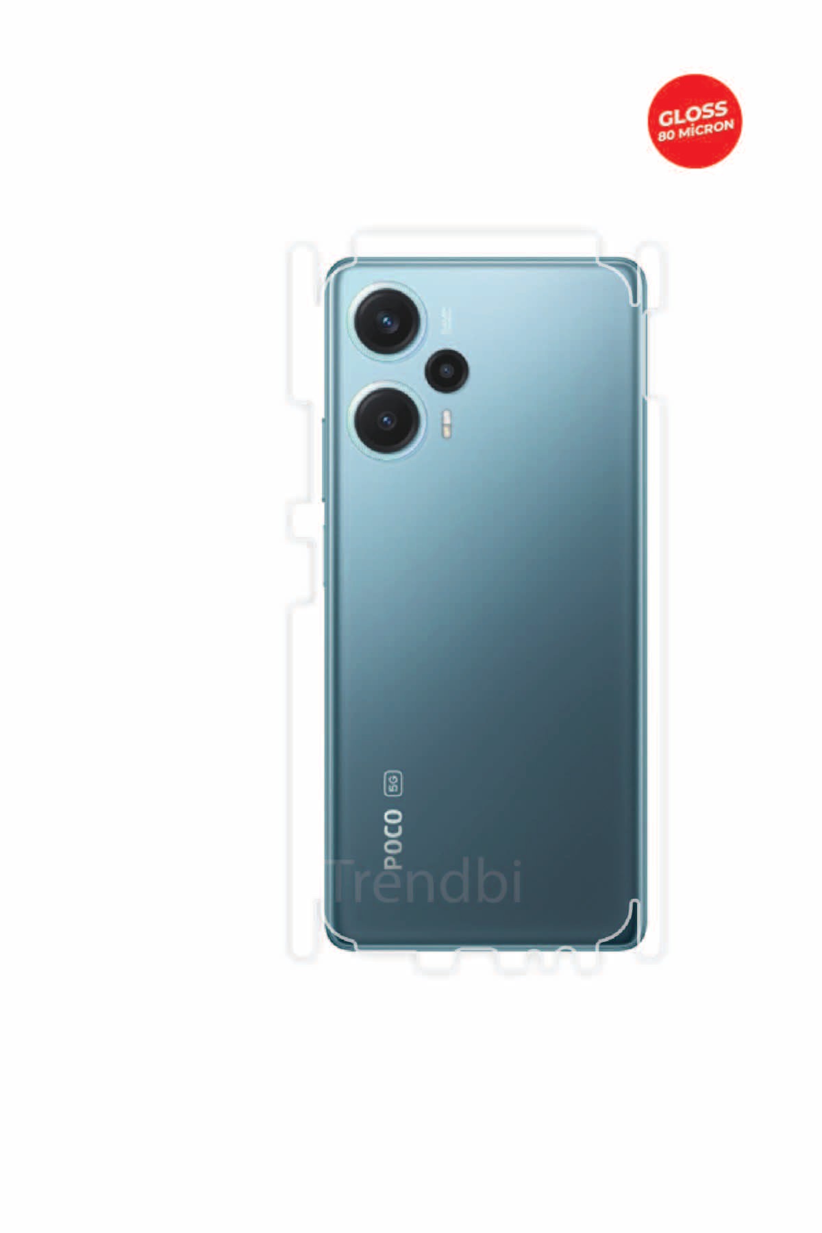 Xiaomi Poco F5 - Arka/Yan Koruyucu Parlak Şeffaf TPU Film (80 micron)