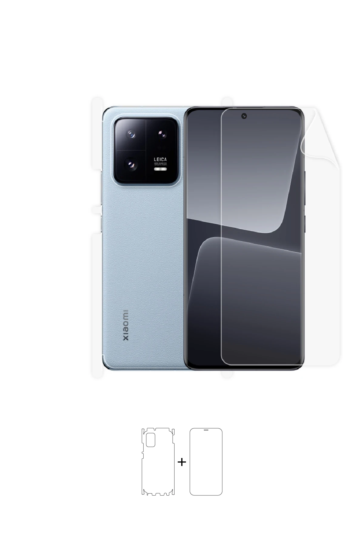 Xiaomi 13 Pro - Fullbody Koruyucu Parlak Şeffaf Poliüretan Film (150 micron)