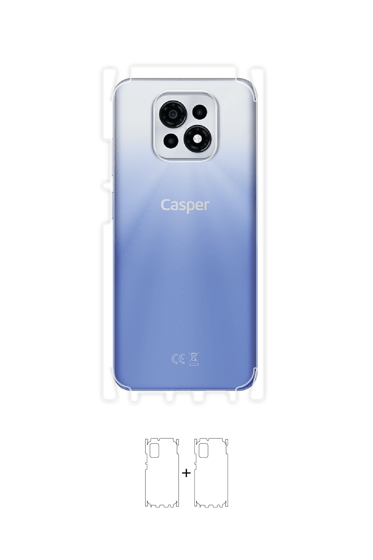 Casper Via M30 Plus - Arka/Yan Koruyucu Parlak Şeffaf Poliüretan Film (150 micron)