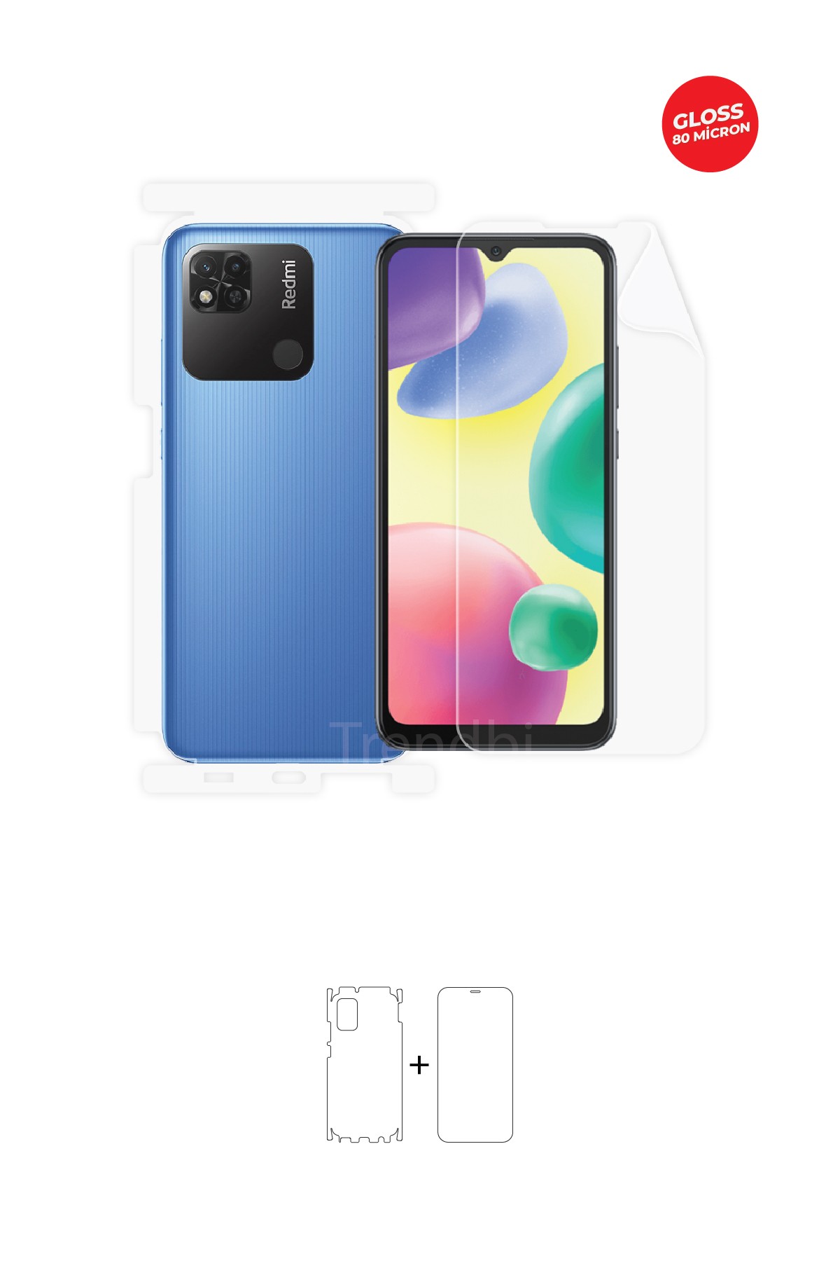 Xiaomi Redmi 10A - Fullbody Koruyucu Parlak Şeffaf TPU Film (80 micron)