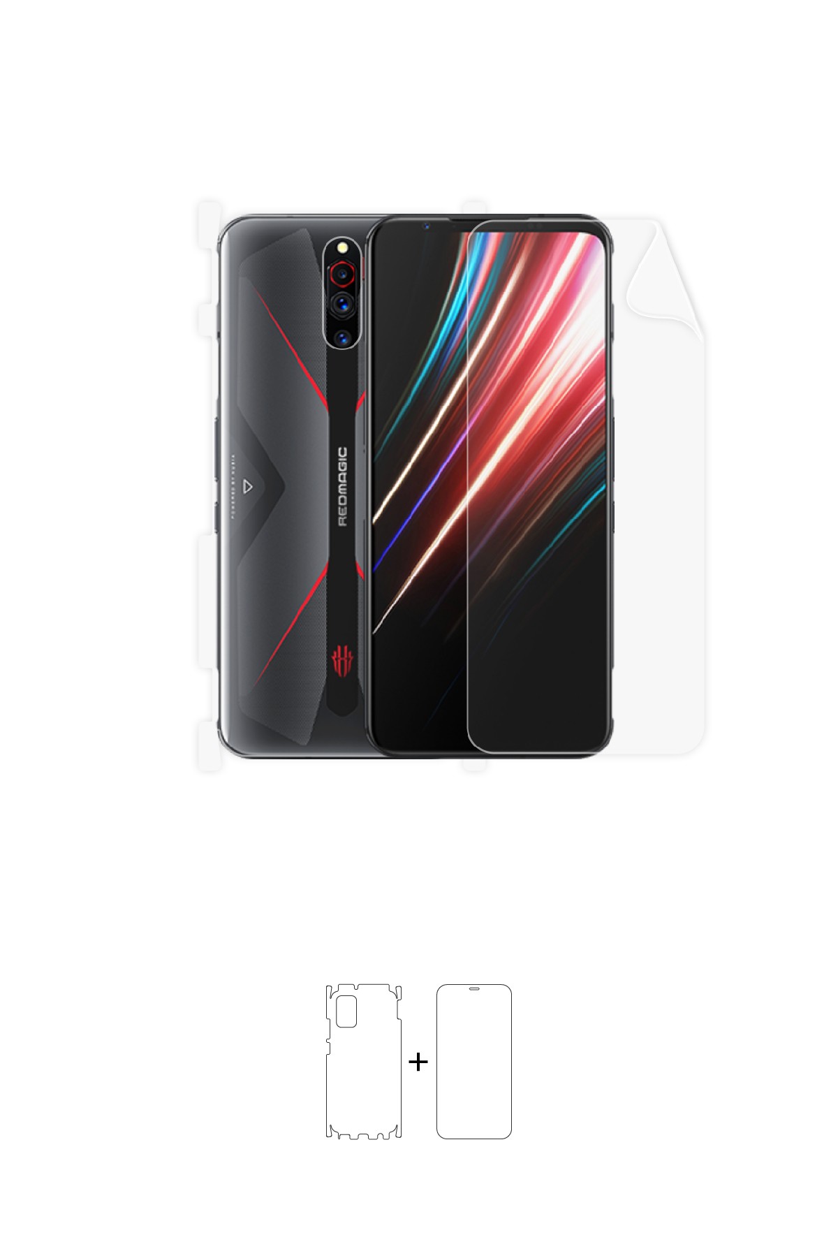 ZTE Nubia Red Magic 5g - Fullbody Koruyucu Parlak Şeffaf Poliüretan Film (150 micron)
