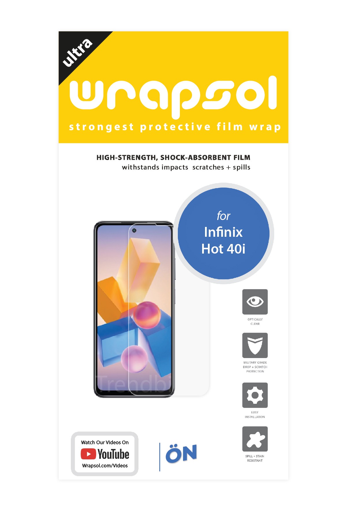 Infinix Hot 40I - Ekran Koruyucu Parlak Şeffaf Poliüretan Film (150 mikron)