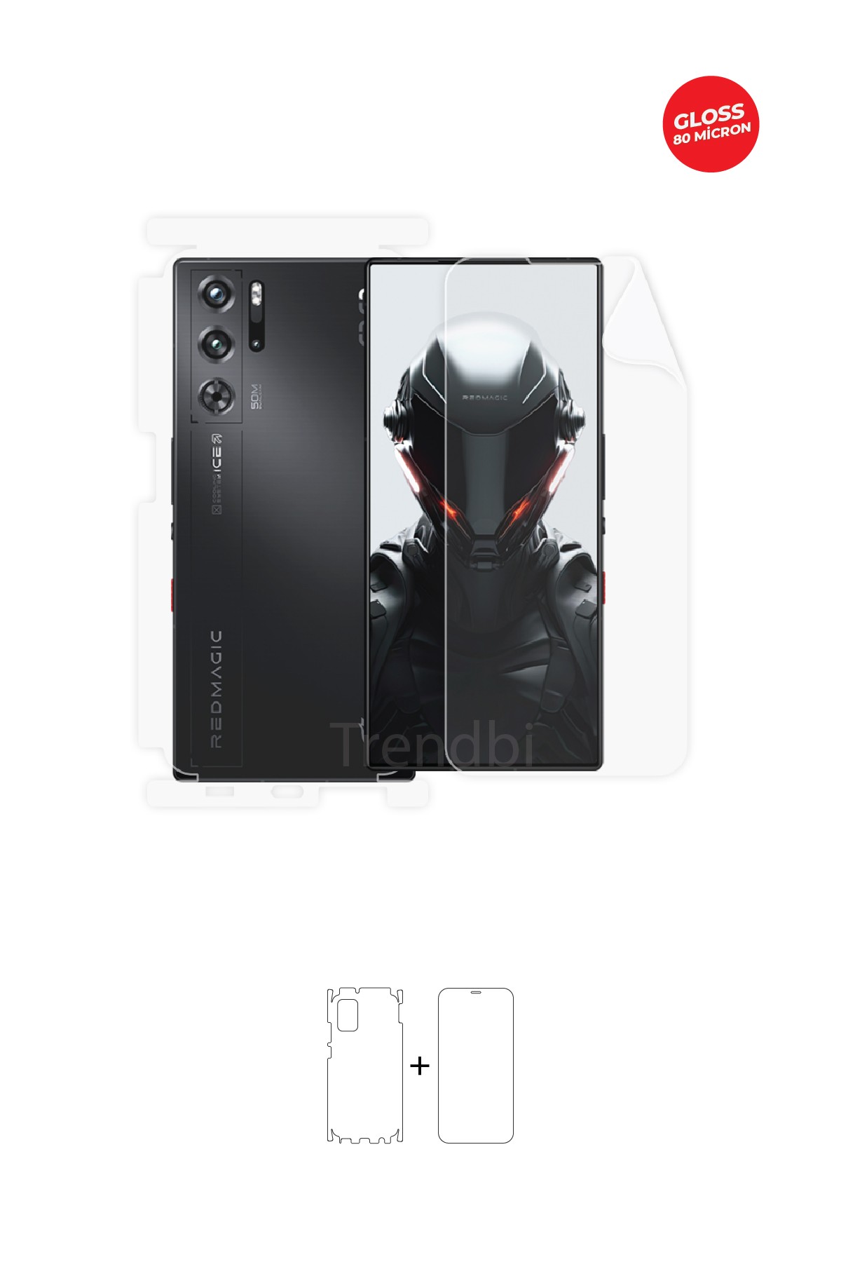 ZTE Nubia Red Magic 9 Pro - Fullbody Koruyucu Parlak Şeffaf TPU Film (80 micron)